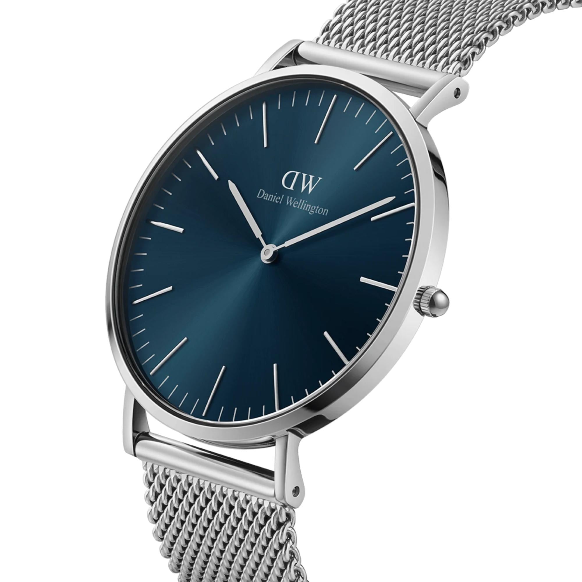 Daniel Wellington Classic 40mm Blaues Zifferblatt Stahl Herren Quarz Uhr DW00100628