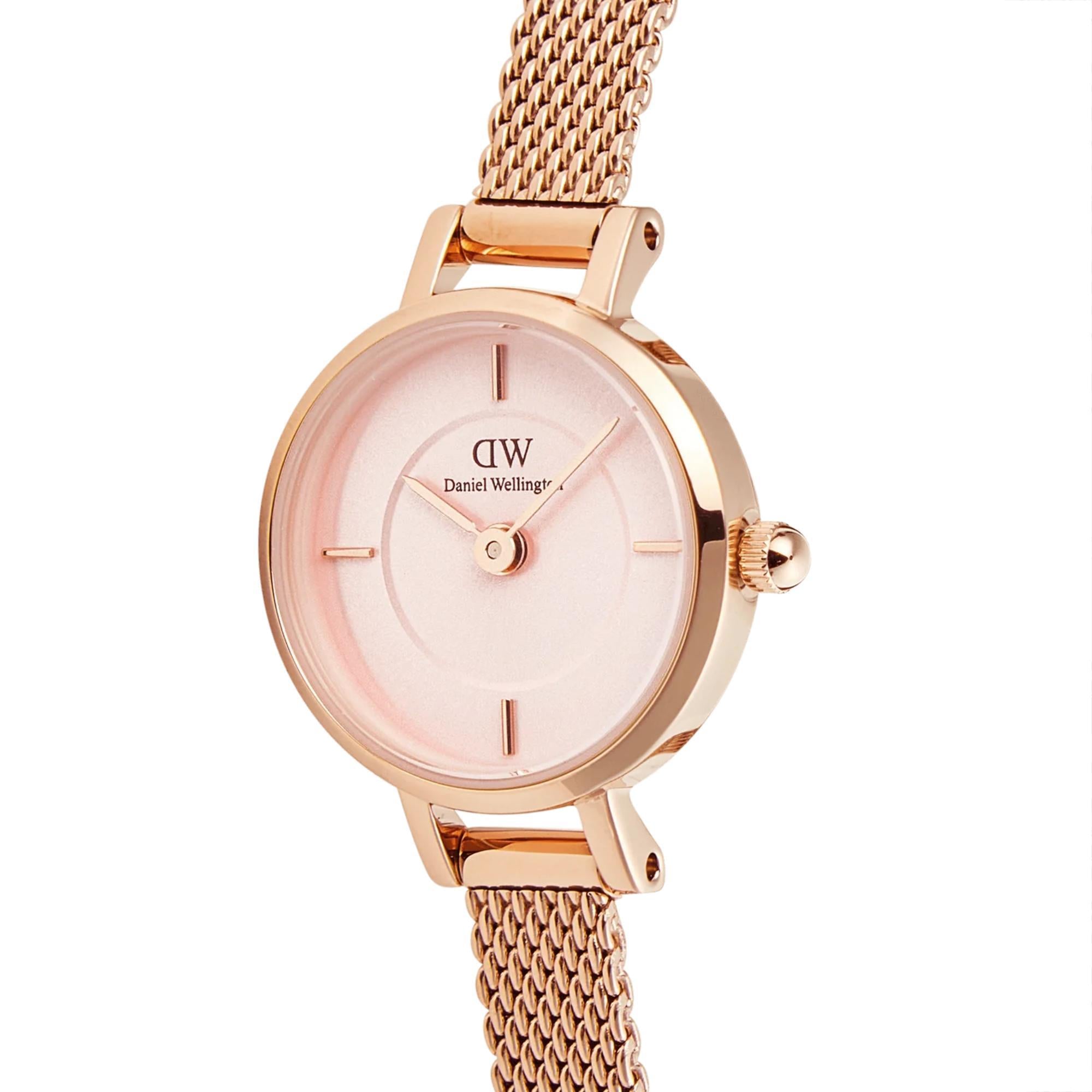 Daniel Wellington Petite 19mm Pink Dial Steel Ladies Quartz Watch DW00100743
