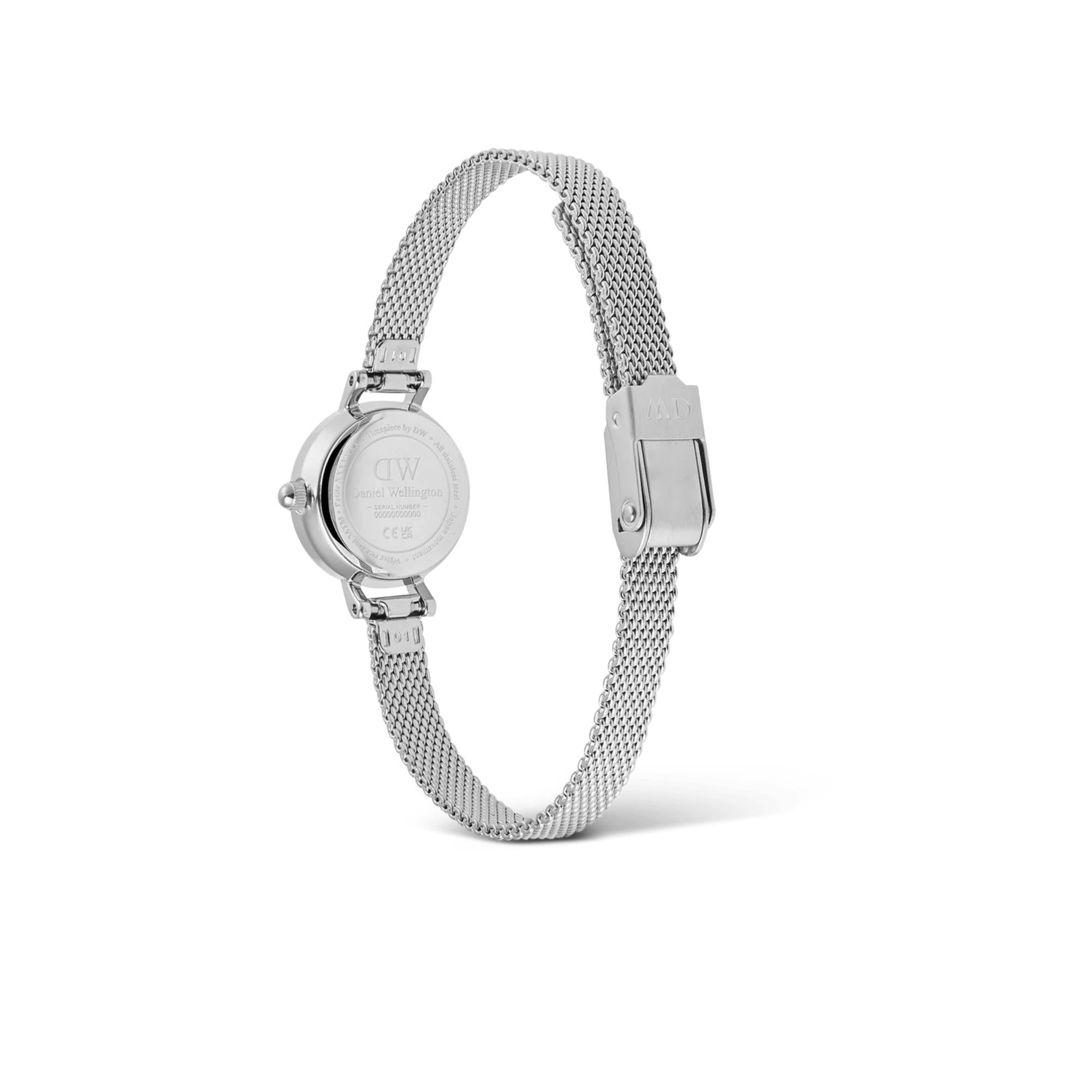 Daniel Wellington Petite 19mm Weißes Zifferblatt Stahl Damen Quarz Uhr DW00100746