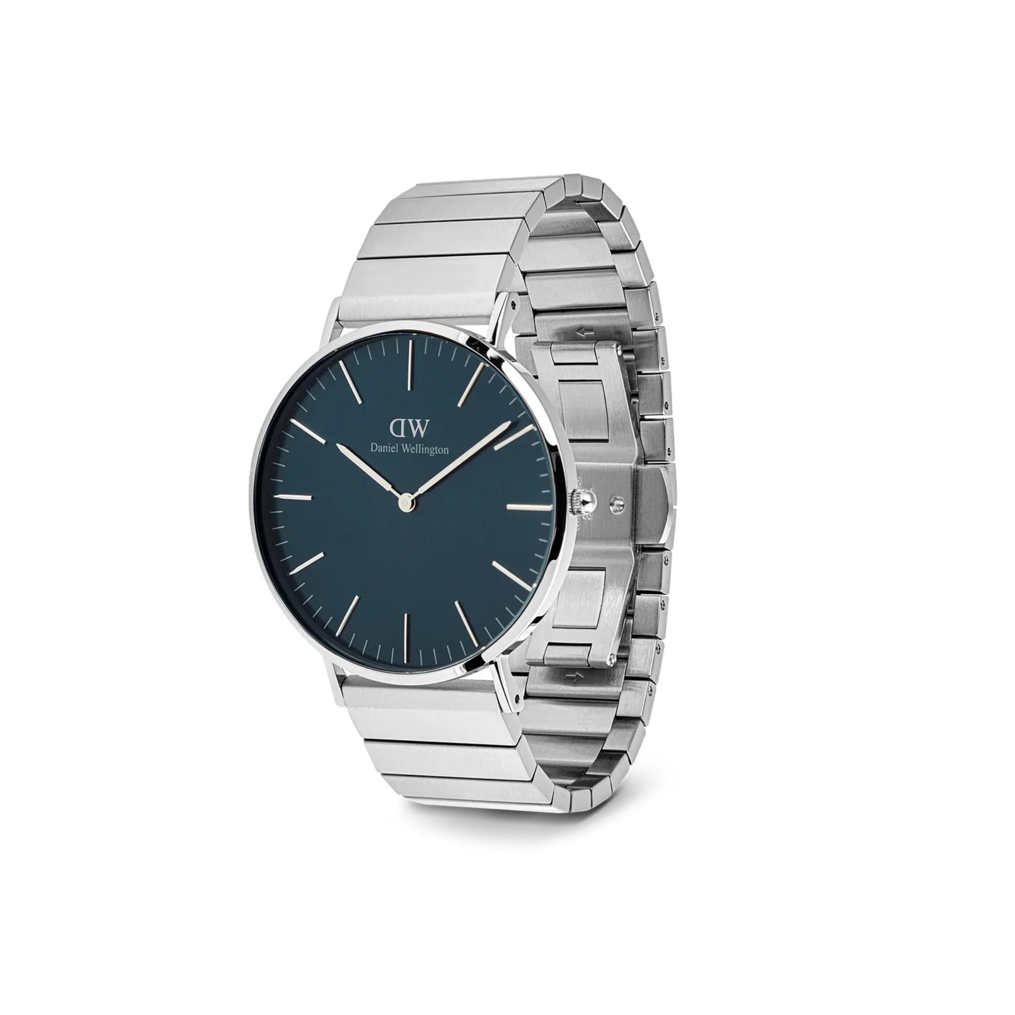 Daniel Wellington Classic 40mm Blaues Zifferblatt Stahl Herren Quarz Uhr DW00100776