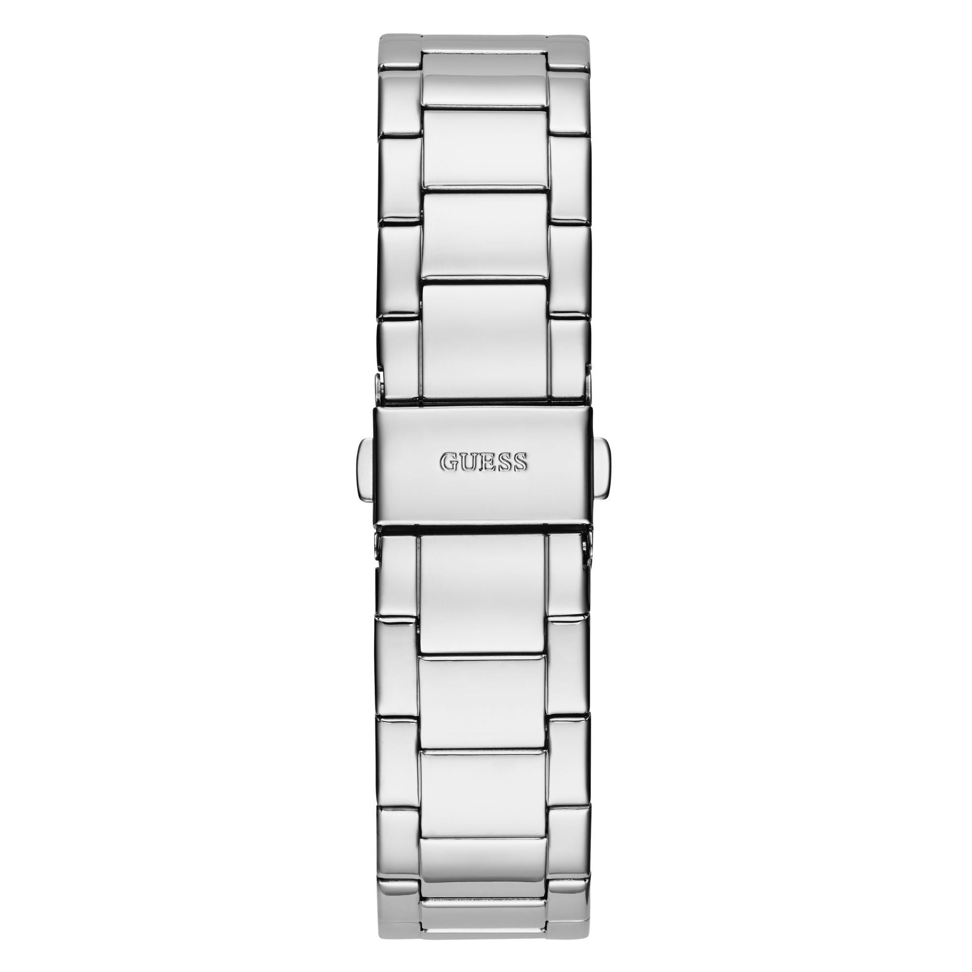 Guess Damen Moonlight Silber Zifferblatt Uhr mit Edelstahlarmband GW0320L1