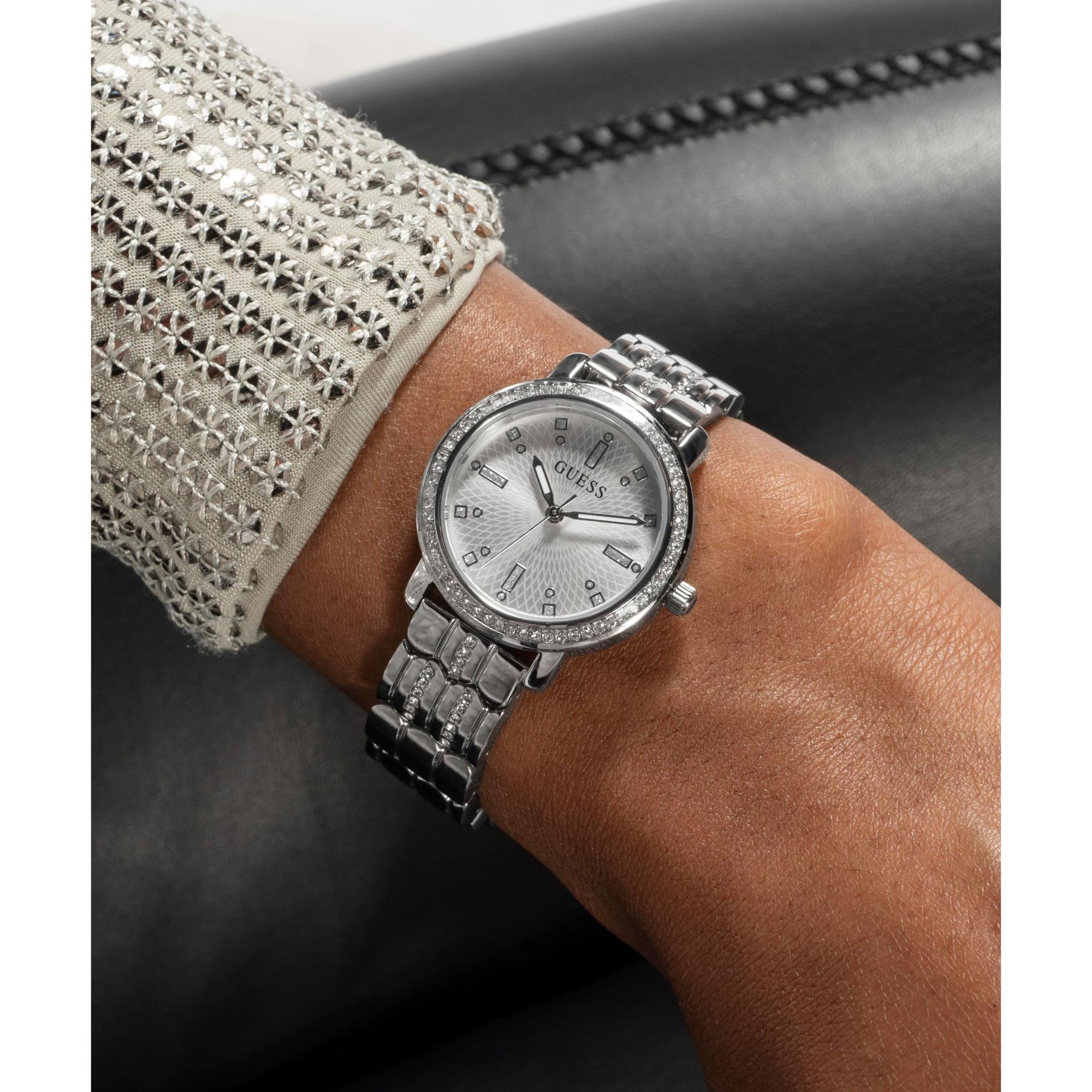 Guess Hayley Silver Dial with Elegant Crystal Accents Ladies Watch GW0612L1