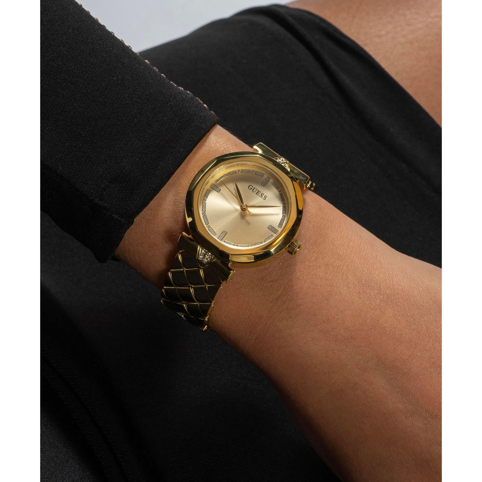 Guess Rumour Quartz Gold Dial Steel Strap Women's Watch GW0613L2