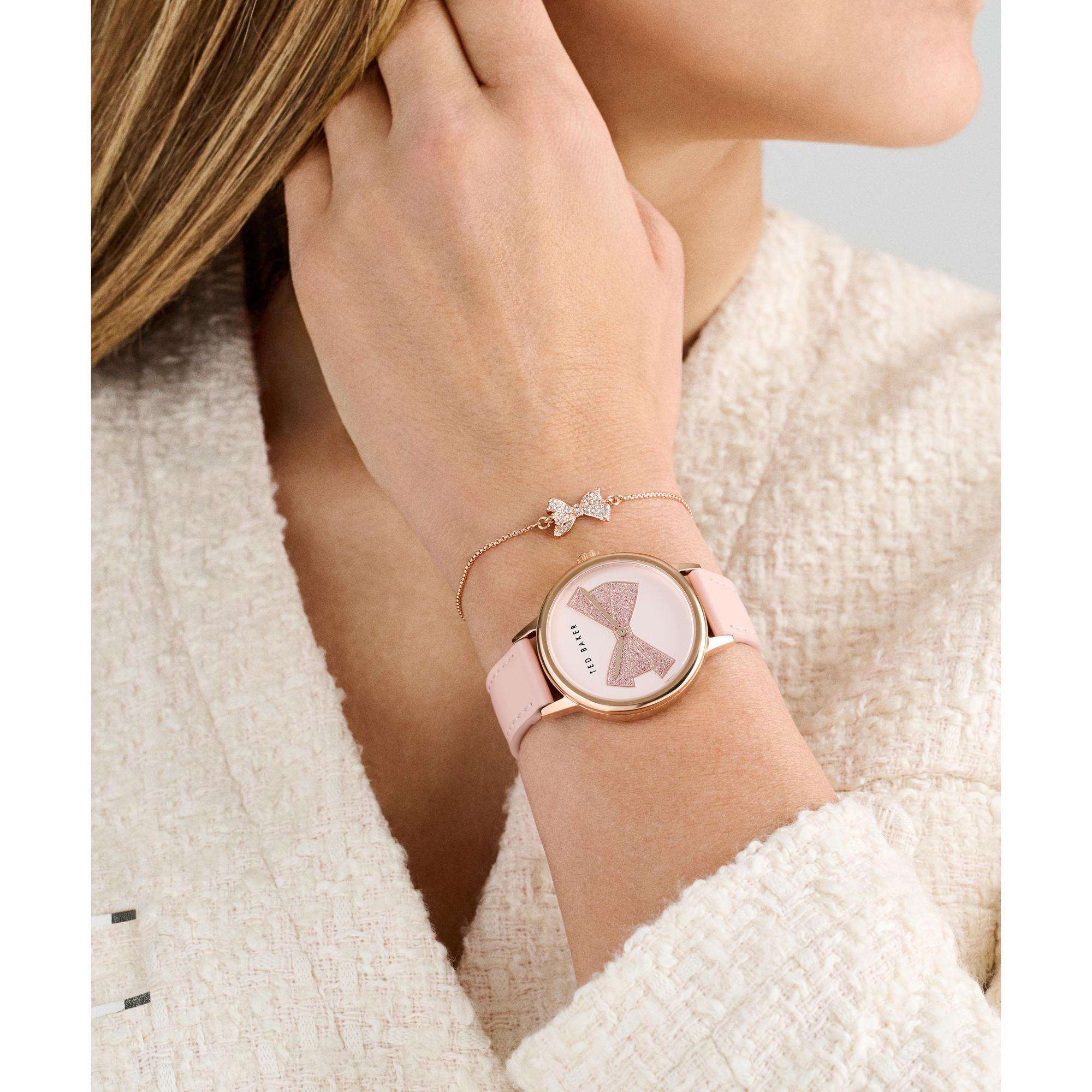 Ted Baker Phylipa Iconic Pink Dial Leather Strap Ladies Watch BKGFW2401