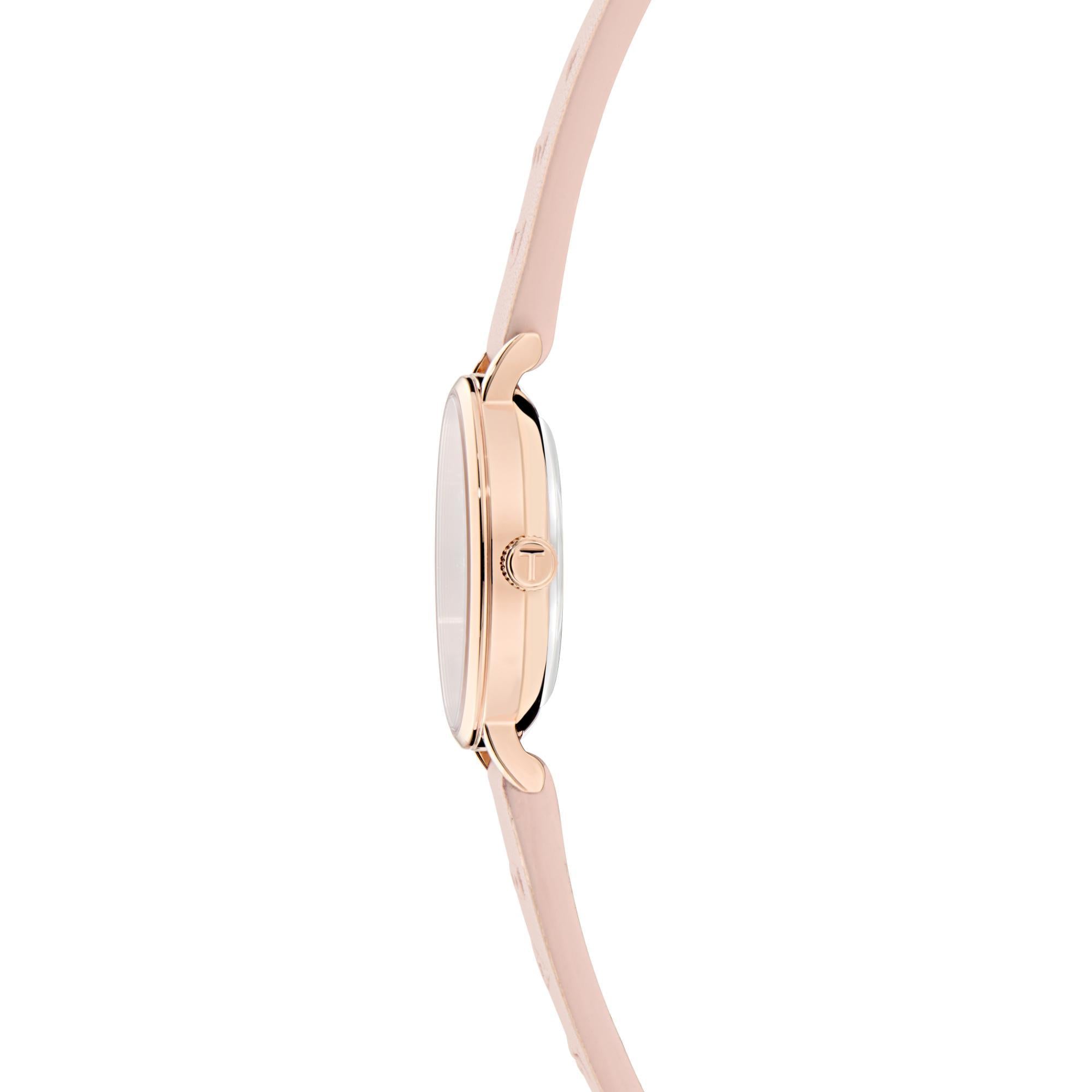 Ted Baker Damen Klassisch Chic Rosa Zifferblatt Lederarmband Uhr BKPSTF402