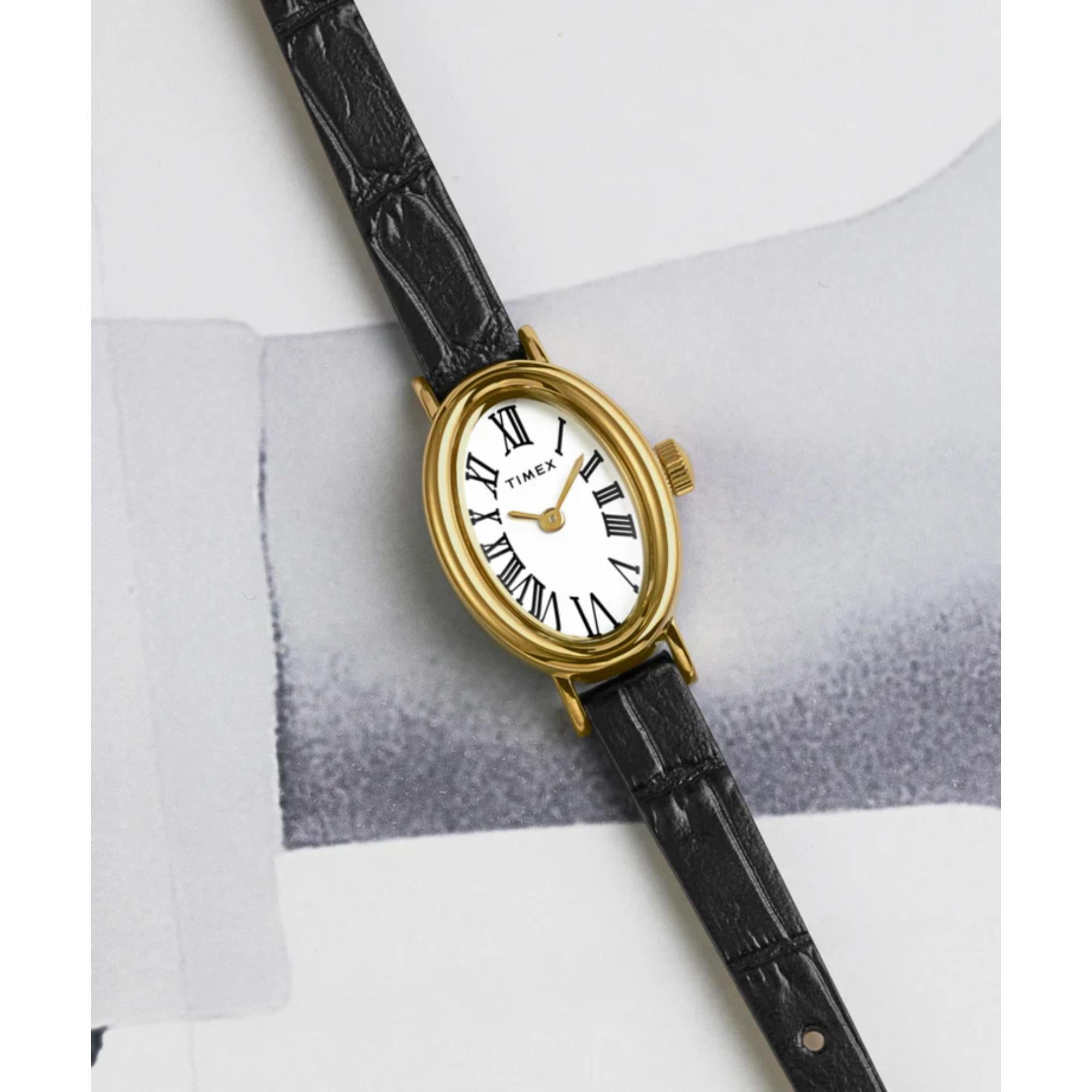 Timex Cavatina 19mm White Dial Leather Ladies Quartz Watch TW2W78300