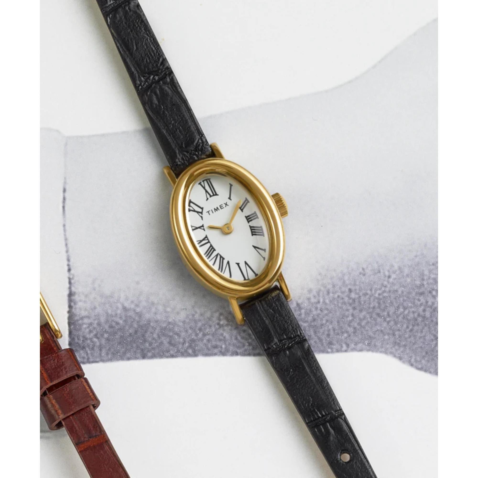 Timex Cavatina 19mm White Dial Leather Ladies Quartz Watch TW2W78300