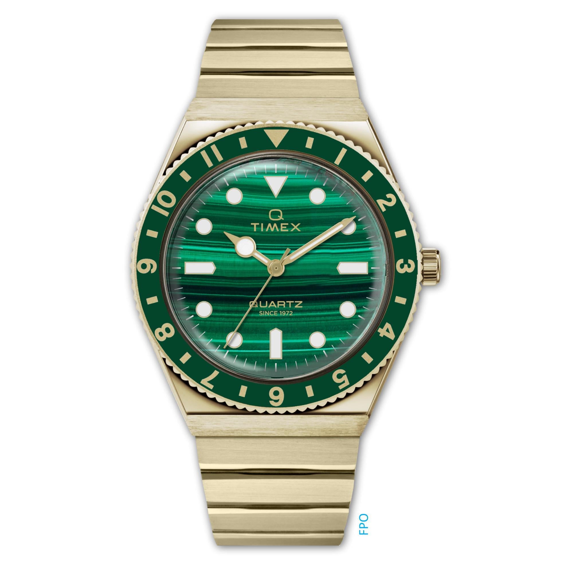 Timex Q Quartz Green Dial Steel Strap Women’s Watch TW2V92200