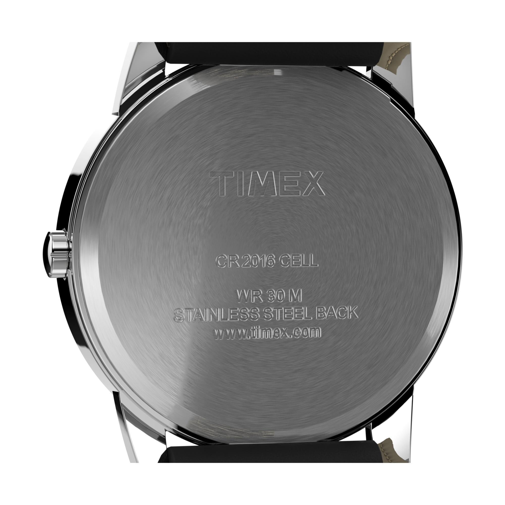 Timex Easy Reader Weißes Zifferblatt Schwarzes Lederarmband Damen Uhr T20501