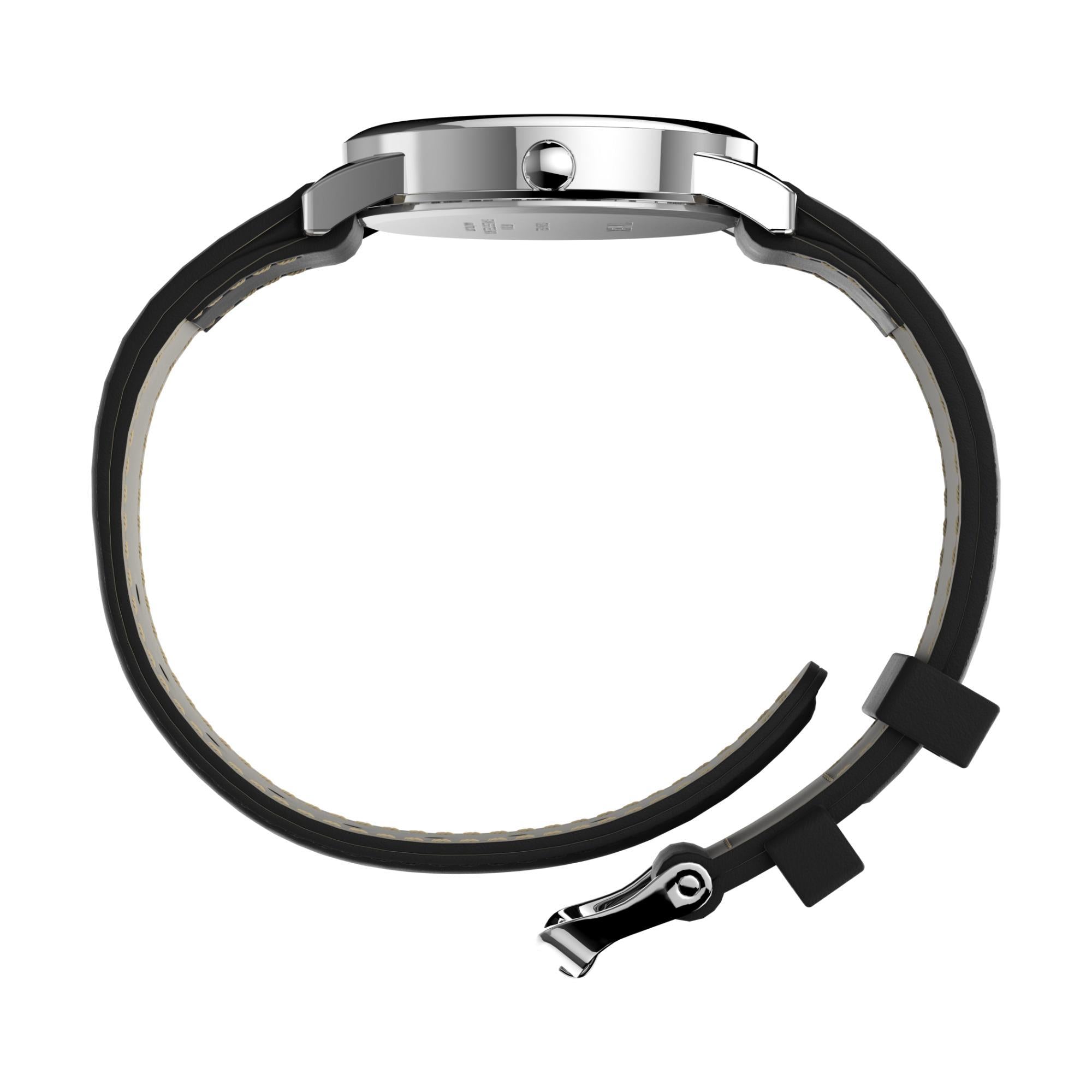 Timex Easy Reader Weißes Zifferblatt Schwarzes Lederarmband Damen Uhr T20501