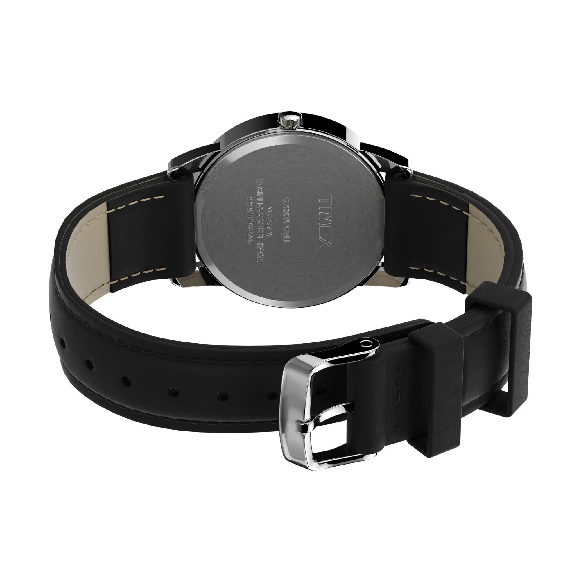 Timex Easy Reader Weißes Zifferblatt Schwarzes Lederarmband Damen Uhr T20501