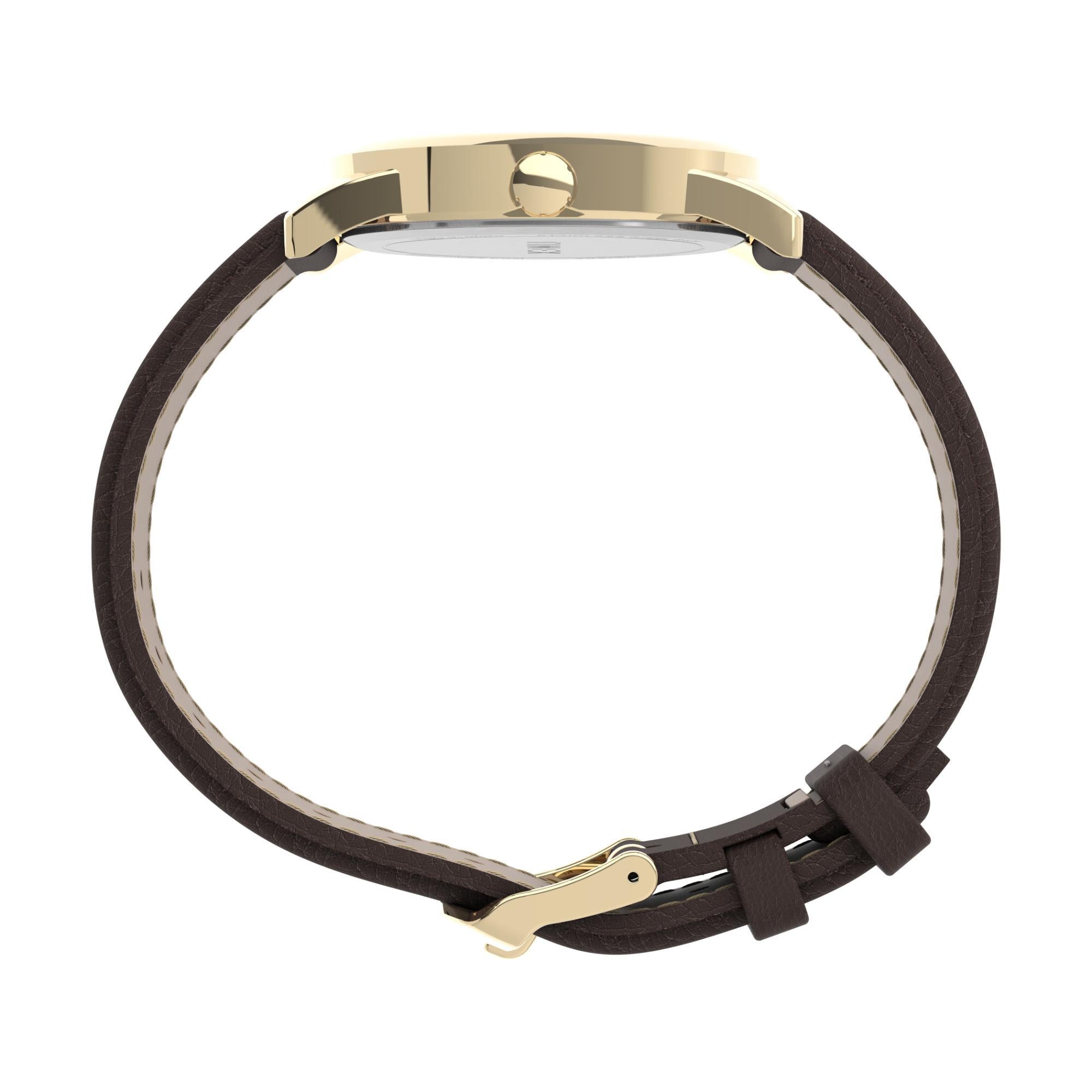 Timex Easy Reader Quarz Cremfarbenes Zifferblatt Lederarmband Unisex Uhr TW2P75800