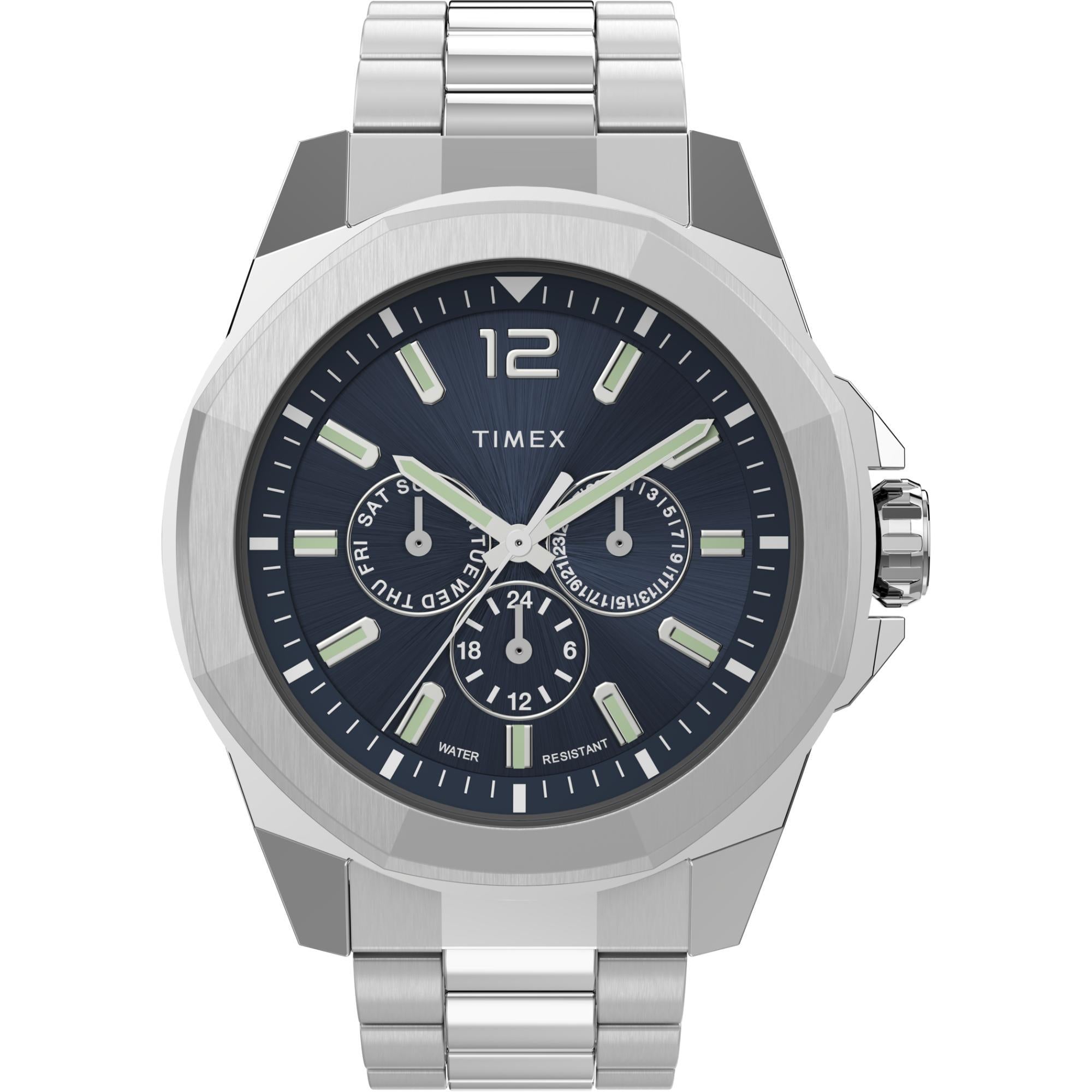 Timex Essex 44mm Chronograph Blue Dial Steel Mens Quartz Watch TW2V43300