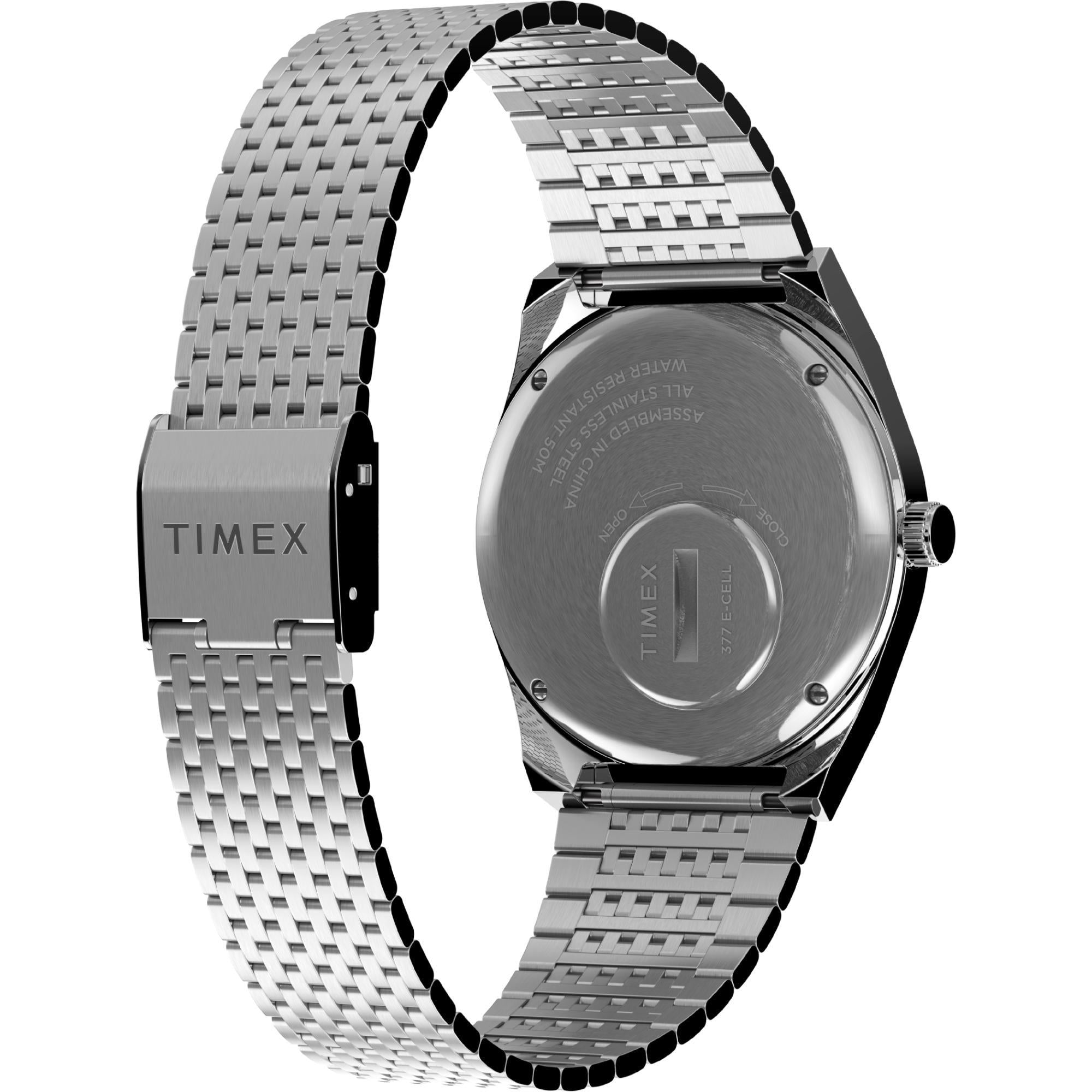 Timex Q 38mm Grünes Zifferblatt Stahl Herren Quarz Uhr TW2U95400