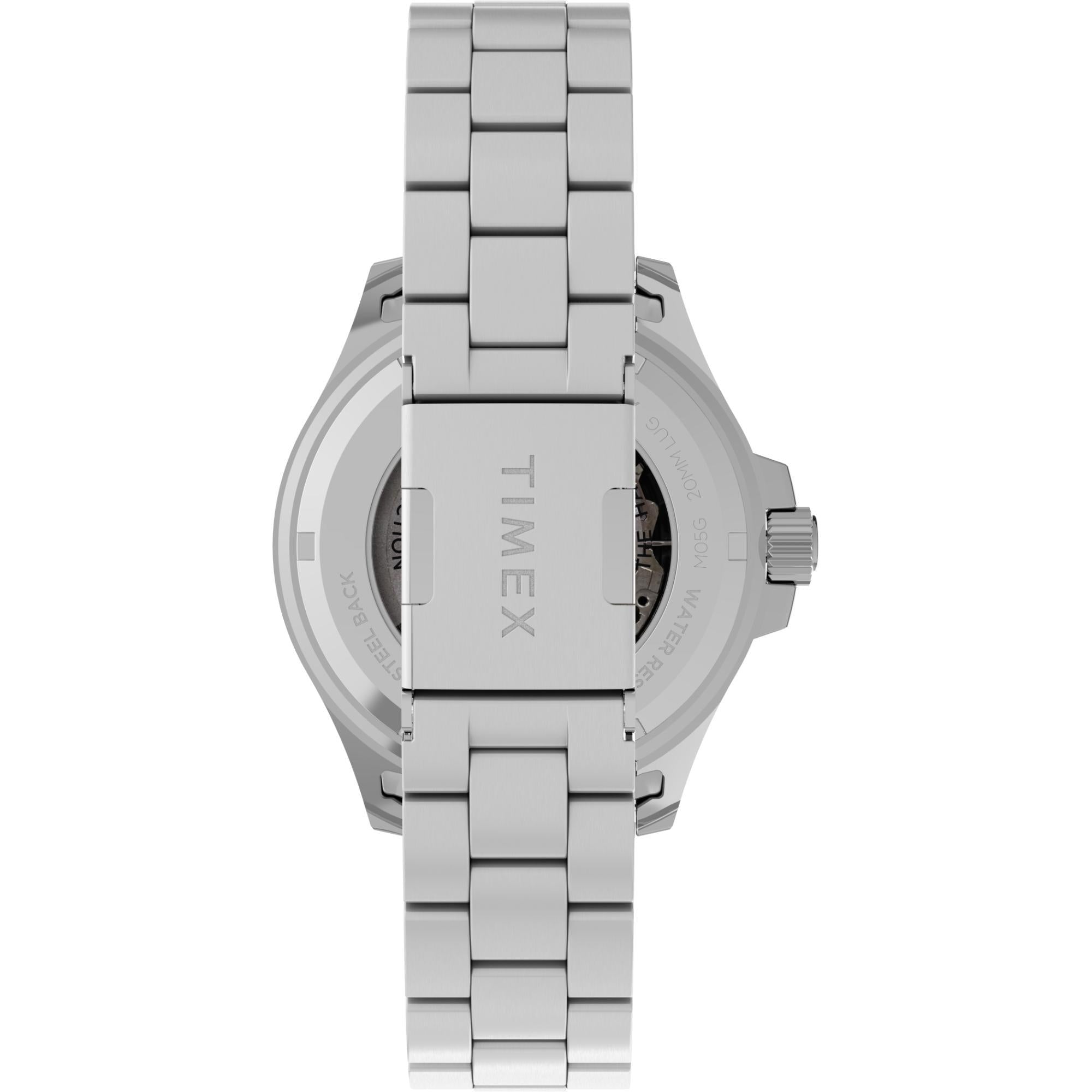 Timex Harborside Coast 43mm Blue Dial Steel Mens Automatic Watch TW2V72100