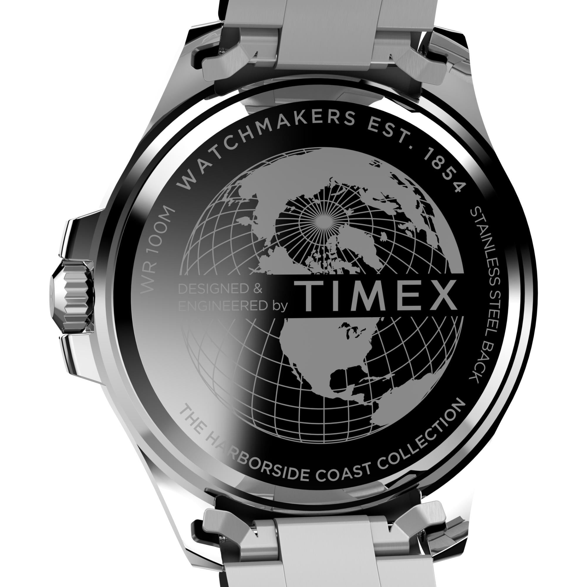 Timex Harborside Coast 43mm Green Dial Steel Mens Quartz Watch TW2V91900