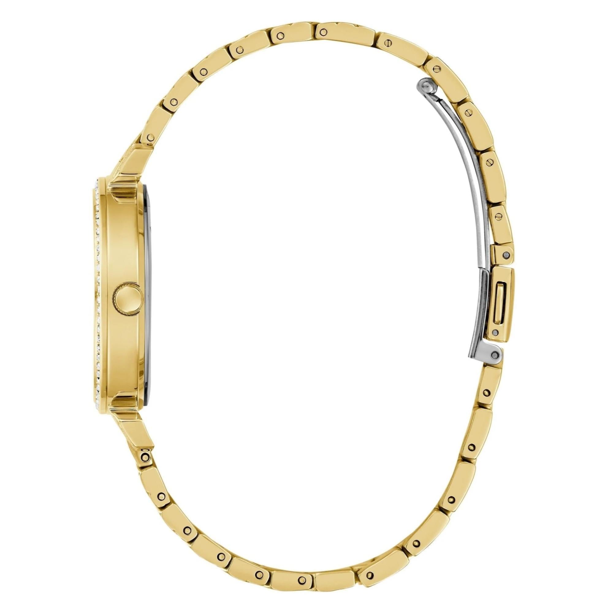 GUESS Enchantment Gold Tone Recycled Steel Silver Dial Ladies Watch GW0763L2