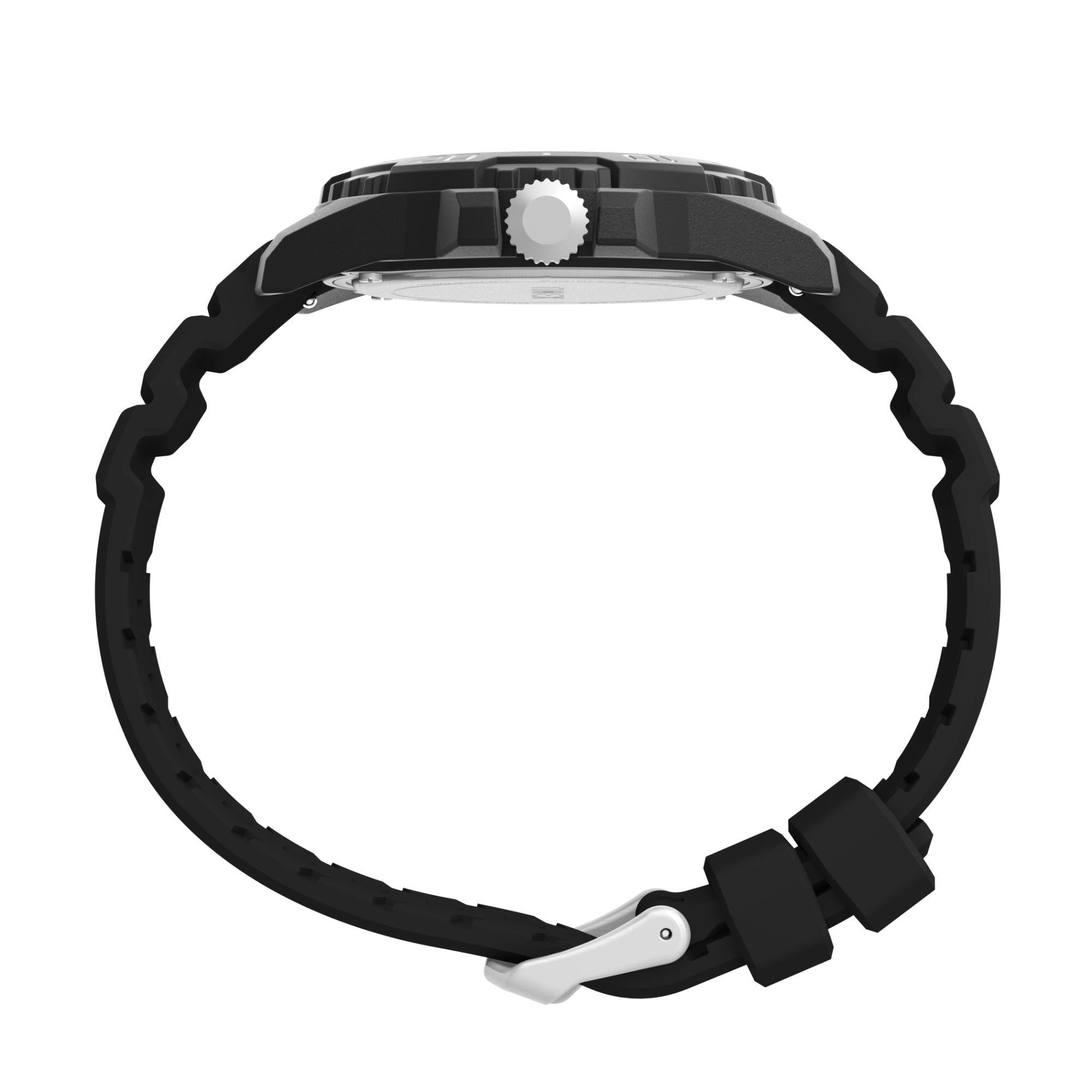 Timex Main Street 42mm Schwarze Zifferblatt Gummi Herren Quarz Uhr TW5M61200