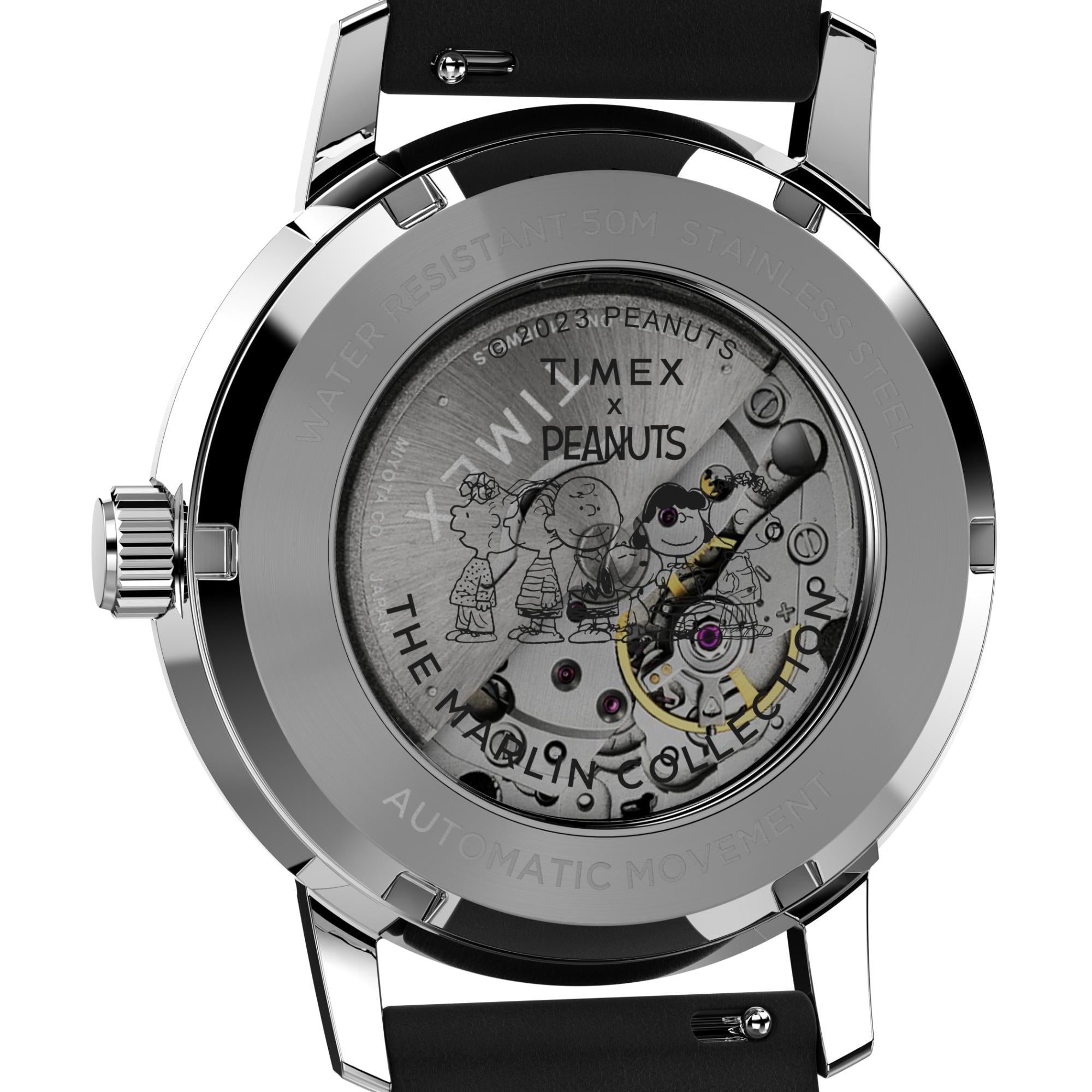 Timex Marlin 40mm Silver Dial Leather Mens Automatic Watch TW2W49600