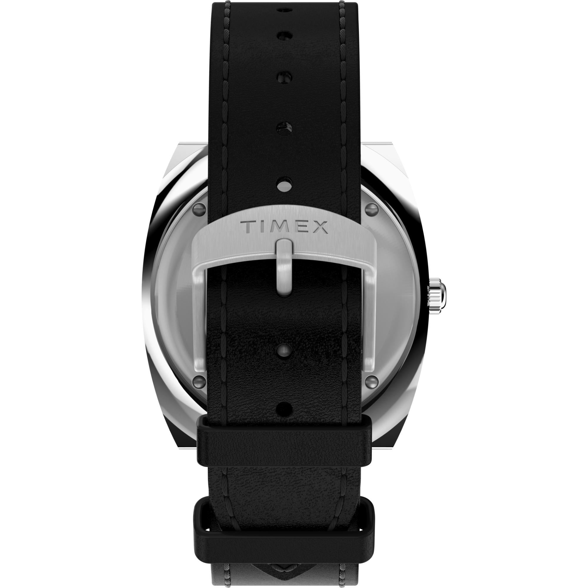 Timex Weltzeit 39mm Schwarze Zifferblatt Leder Herren Quarz Uhr TW2V69500