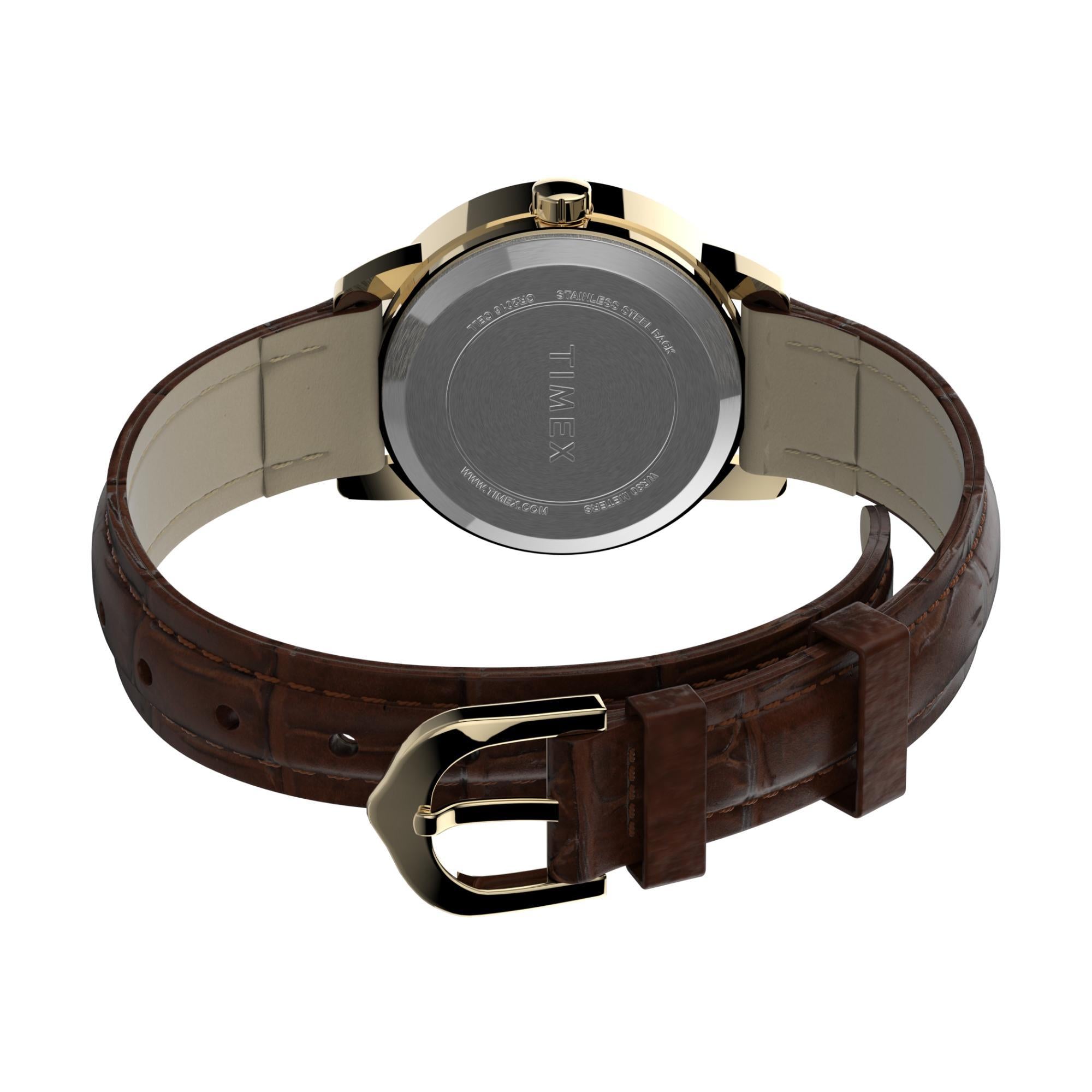 Timex Easy Reader 25mm Cream Dial Leather Ladies Quartz Watch T20071