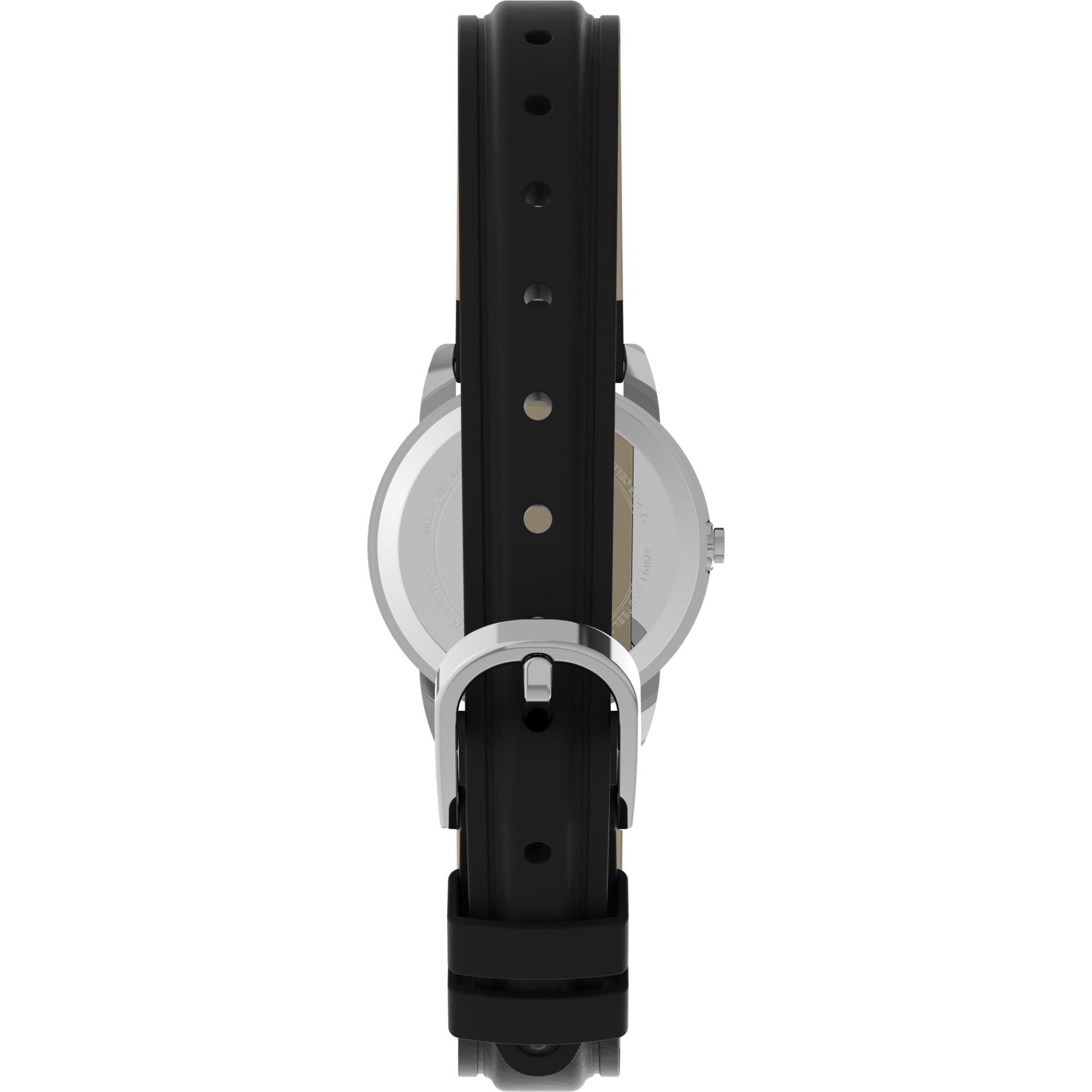 Timex Easy Reader 25mm White Dial Black Leather Ladies Quartz Watch T20441