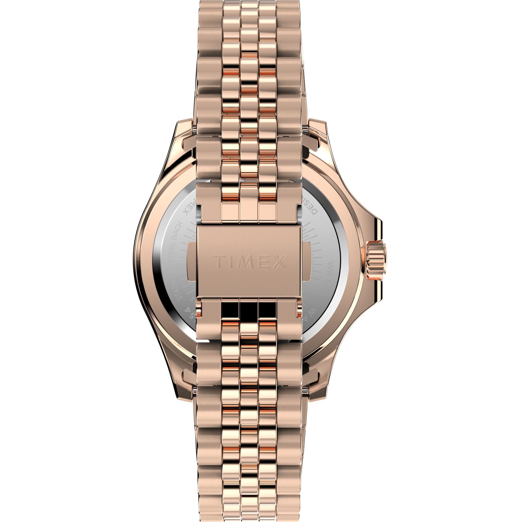 Timex Kaia 40mm Chronograph Rose Gold Dial Steel Ladies Quartz Watch TW2W34200