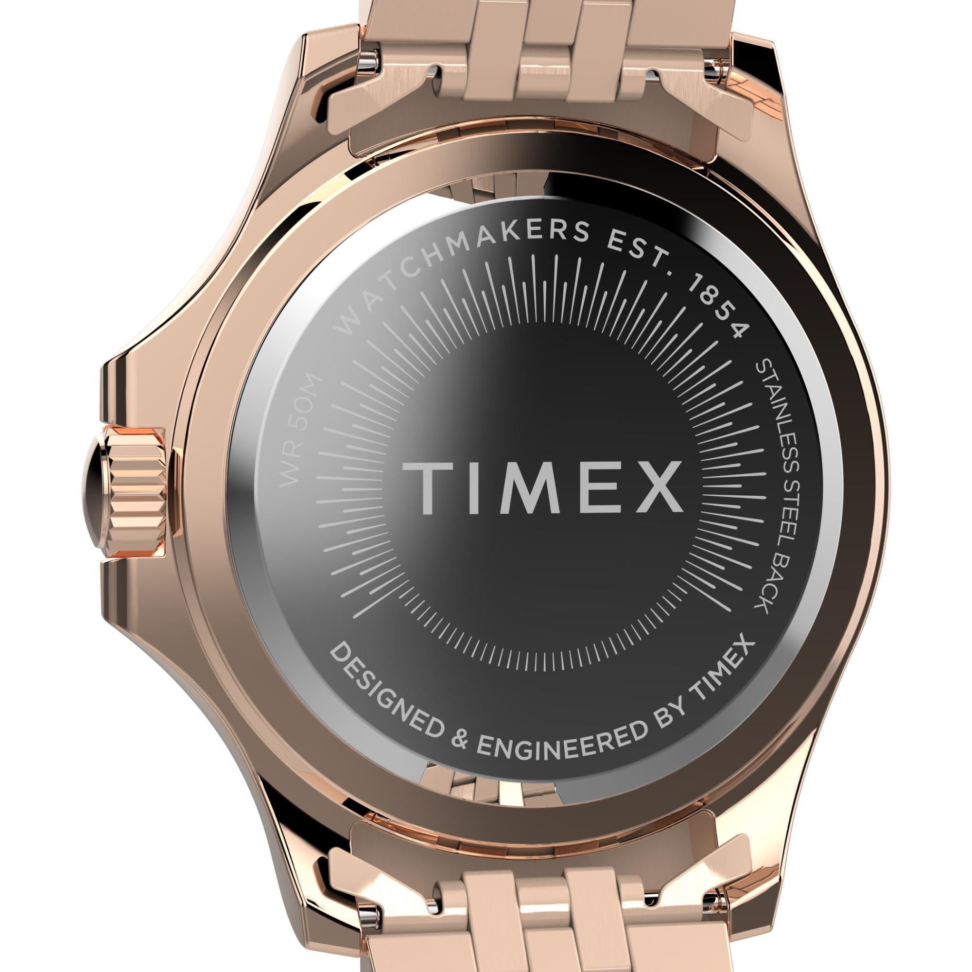 Timex Kaia 40mm Chronograph Rose Gold Dial Steel Ladies Quartz Watch TW2W34200