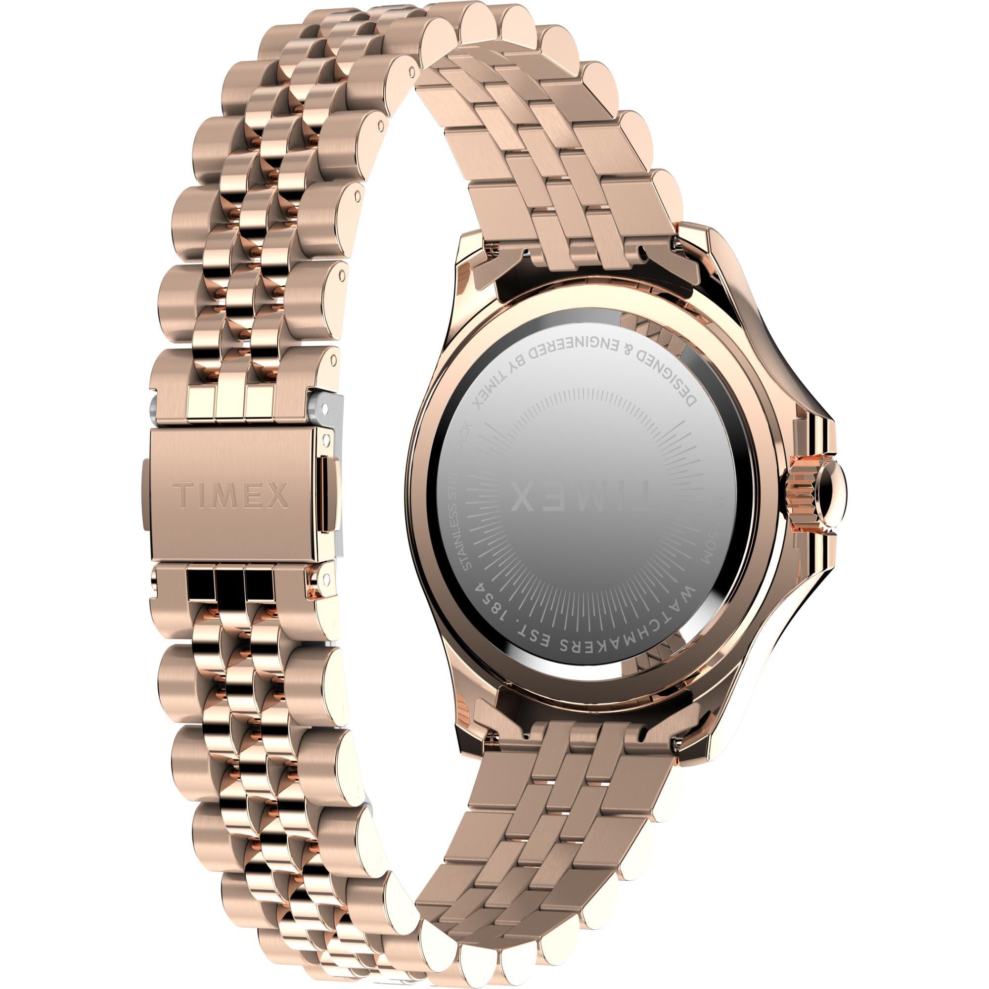 Timex Kaia 40mm Chronograph Rose Gold Dial Steel Ladies Quartz Watch TW2W34200