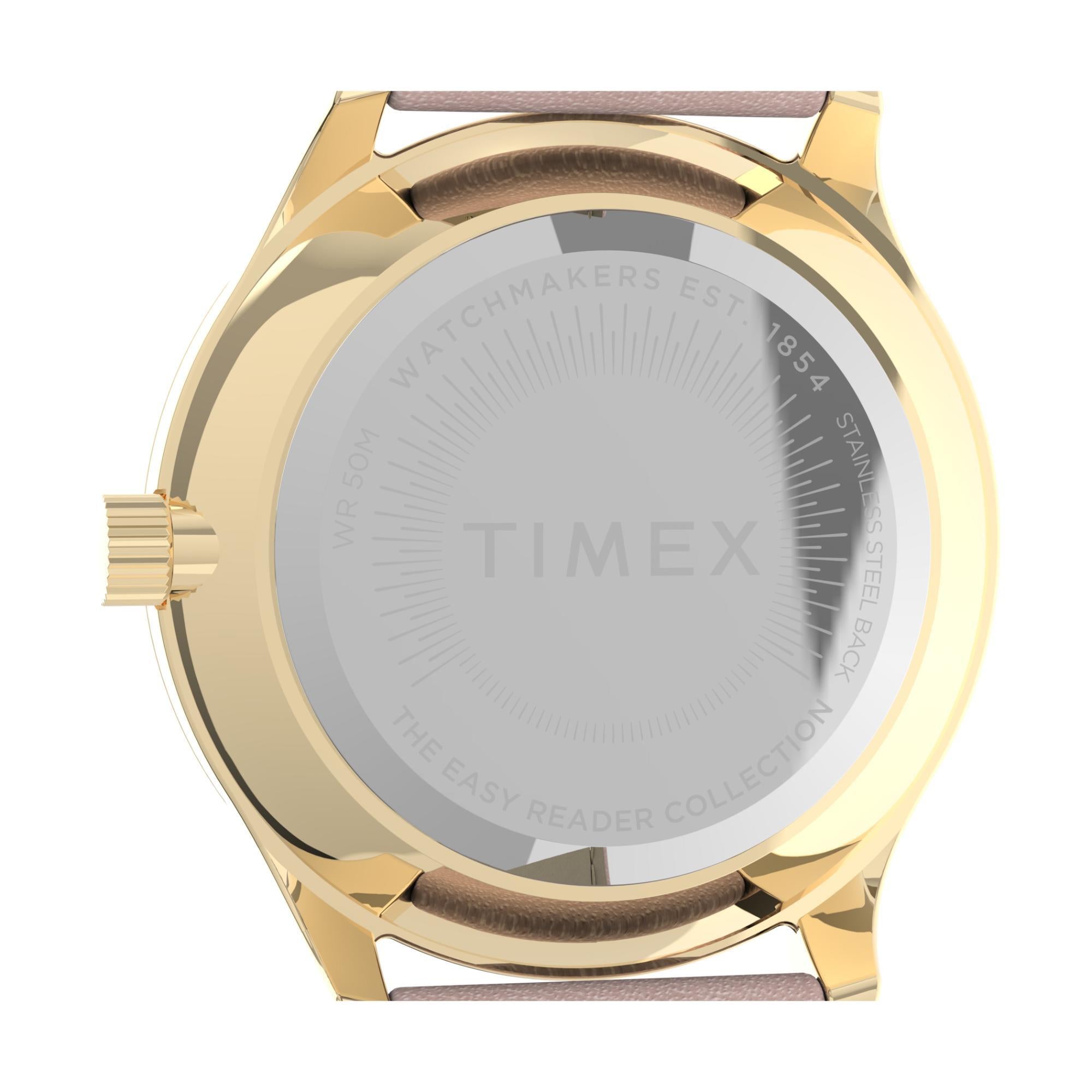 Timex Easy Reader 32mm White Dial Leather Ladies Quartz Watch TW2V25200