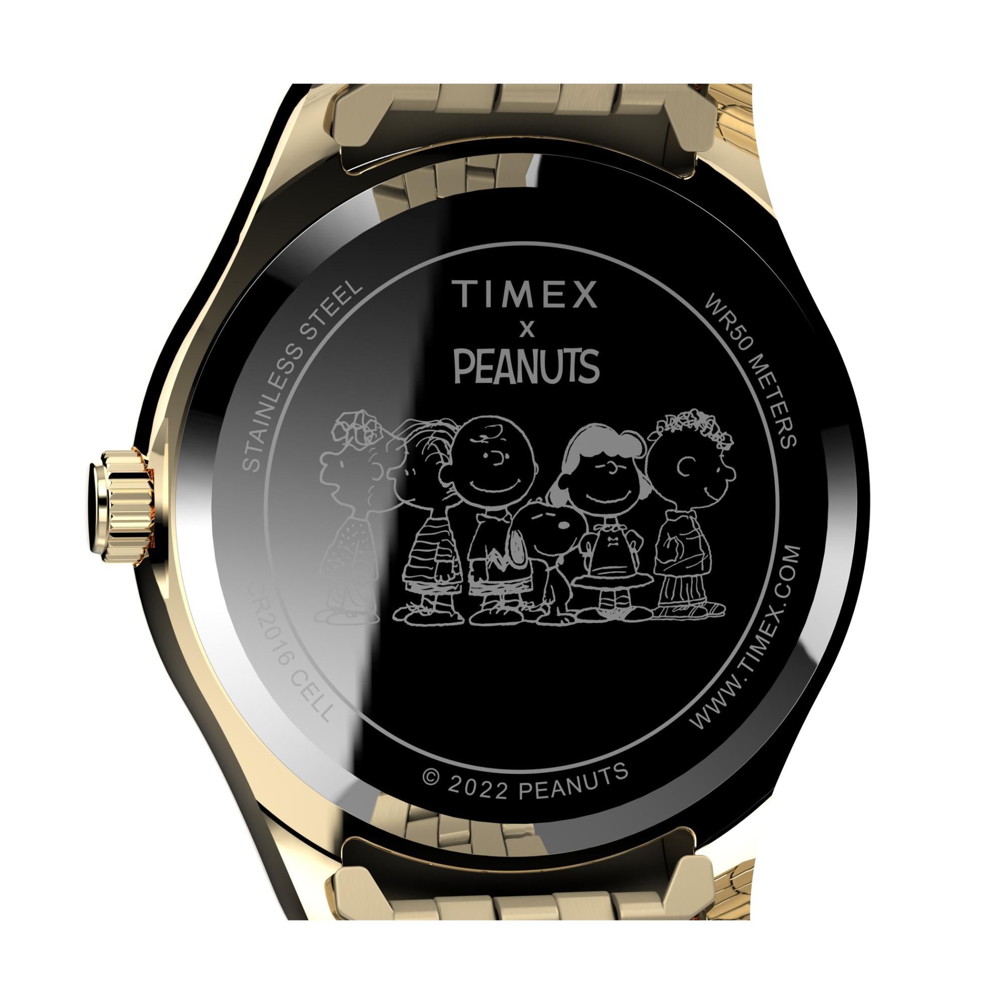 Timex Peanuts 36mm Gold Dial Steel Ladies Quartz Watch TW2V47300