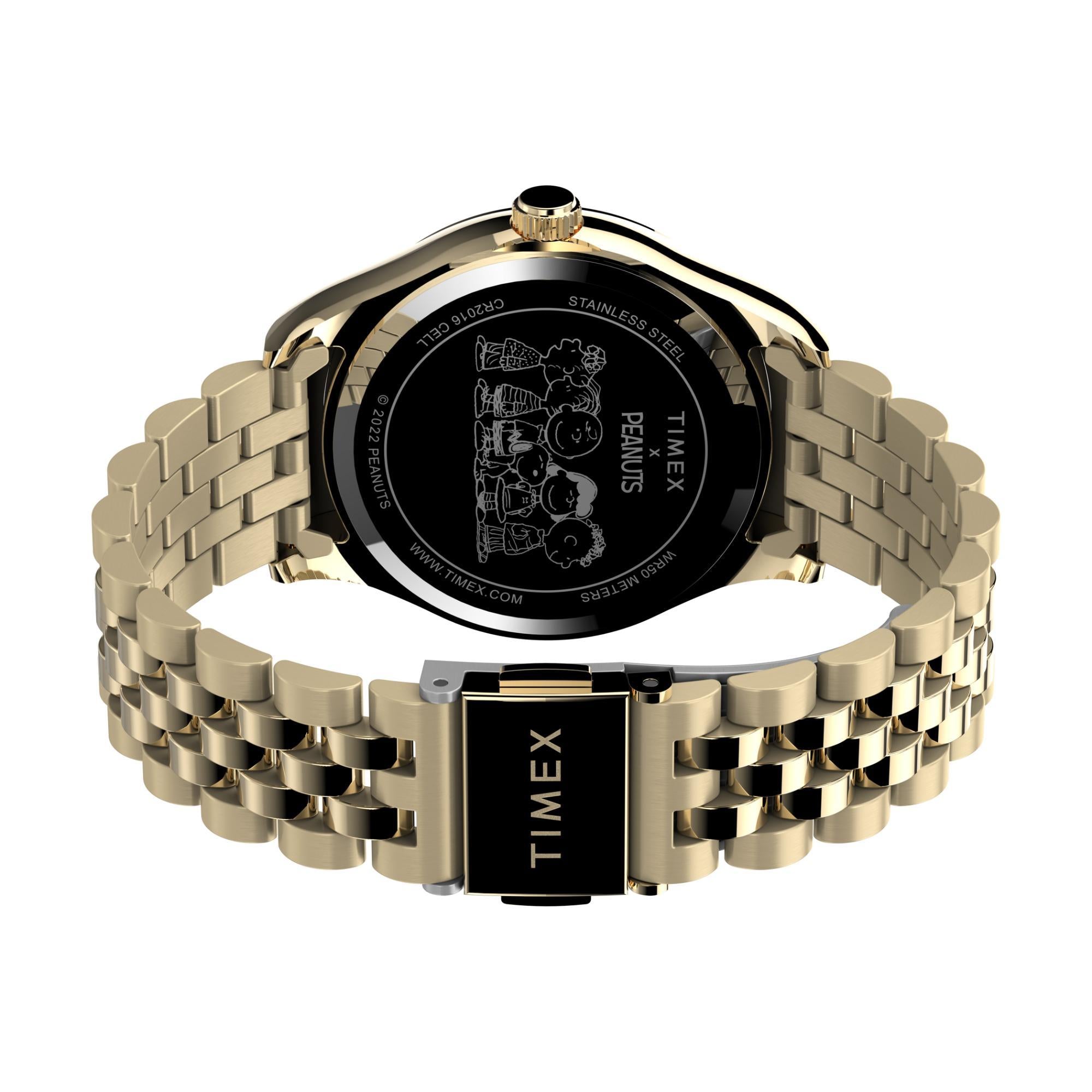Timex Peanuts 36mm Gold Dial Steel Ladies Quartz Watch TW2V47300