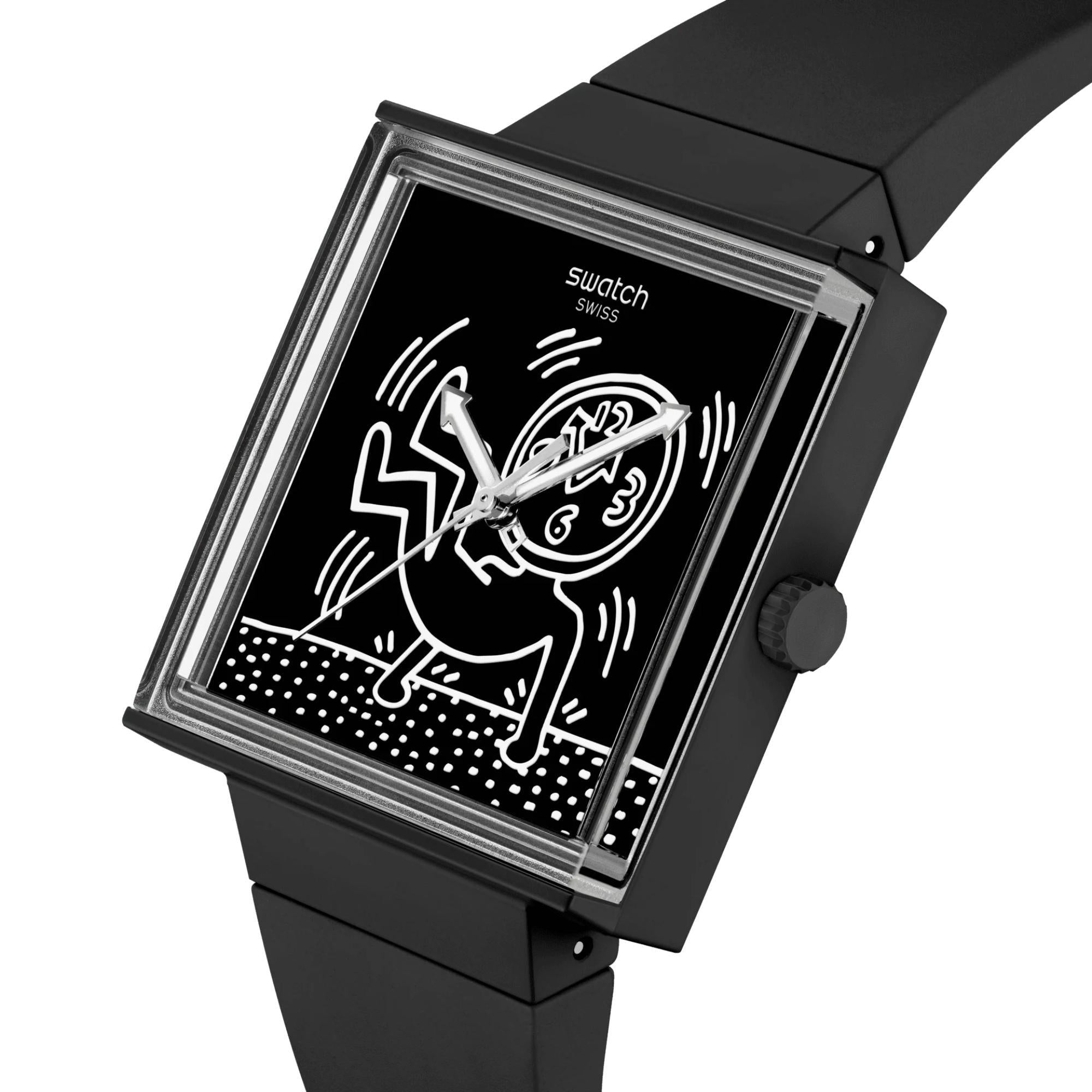 Swatch Break Loose Black Dial Unisex Watch SO34Z103