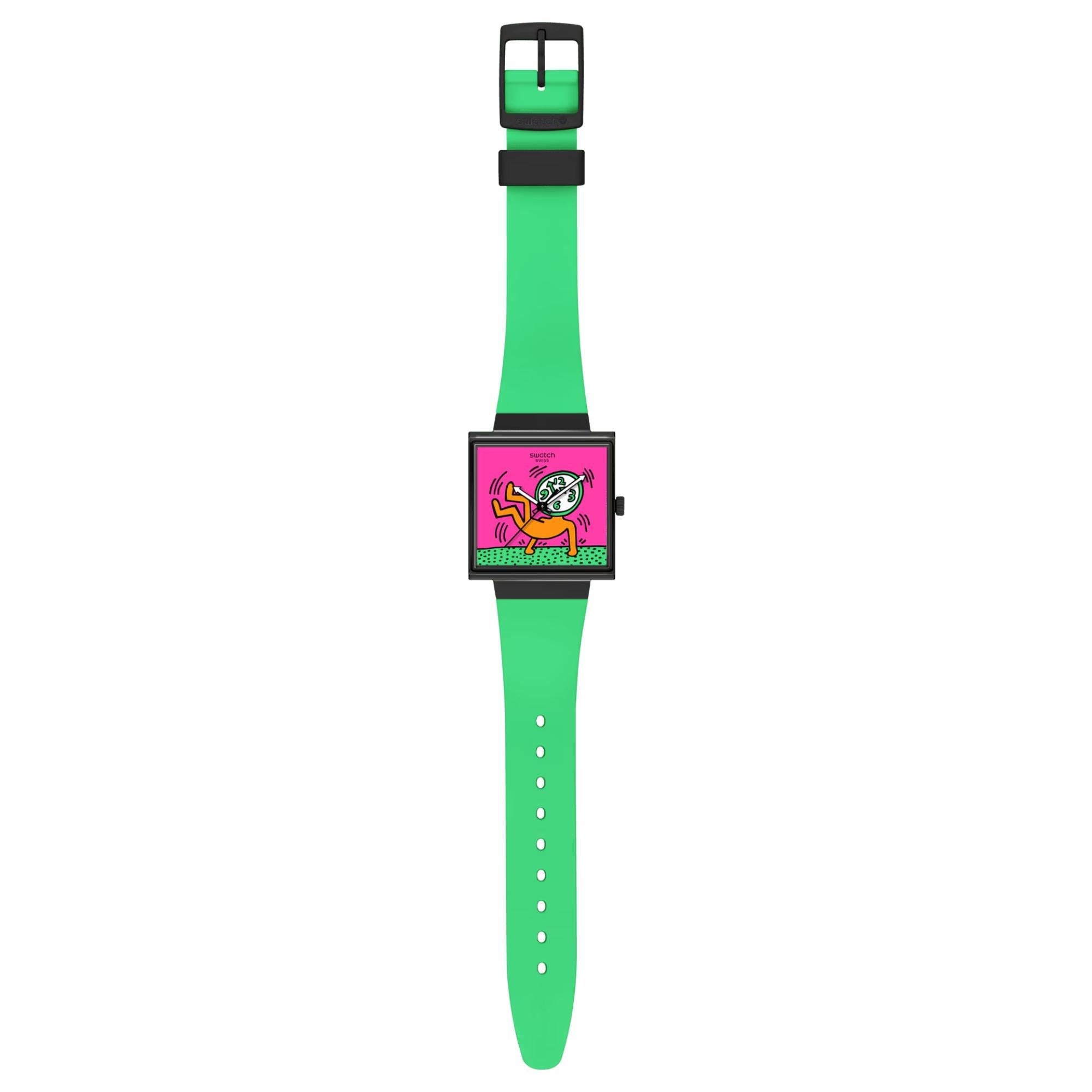 Swatch Break Free Breaks Off Pinkes Zifferblatt Silikonarmband Damen Uhr SO34Z102