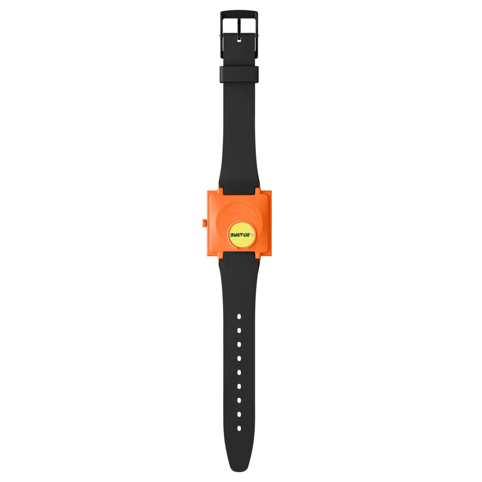 Swatch Break Free Break Time Mehrfarbiges Zifferblatt Bio-basiertes Armband Damen Uhr SO34Z101