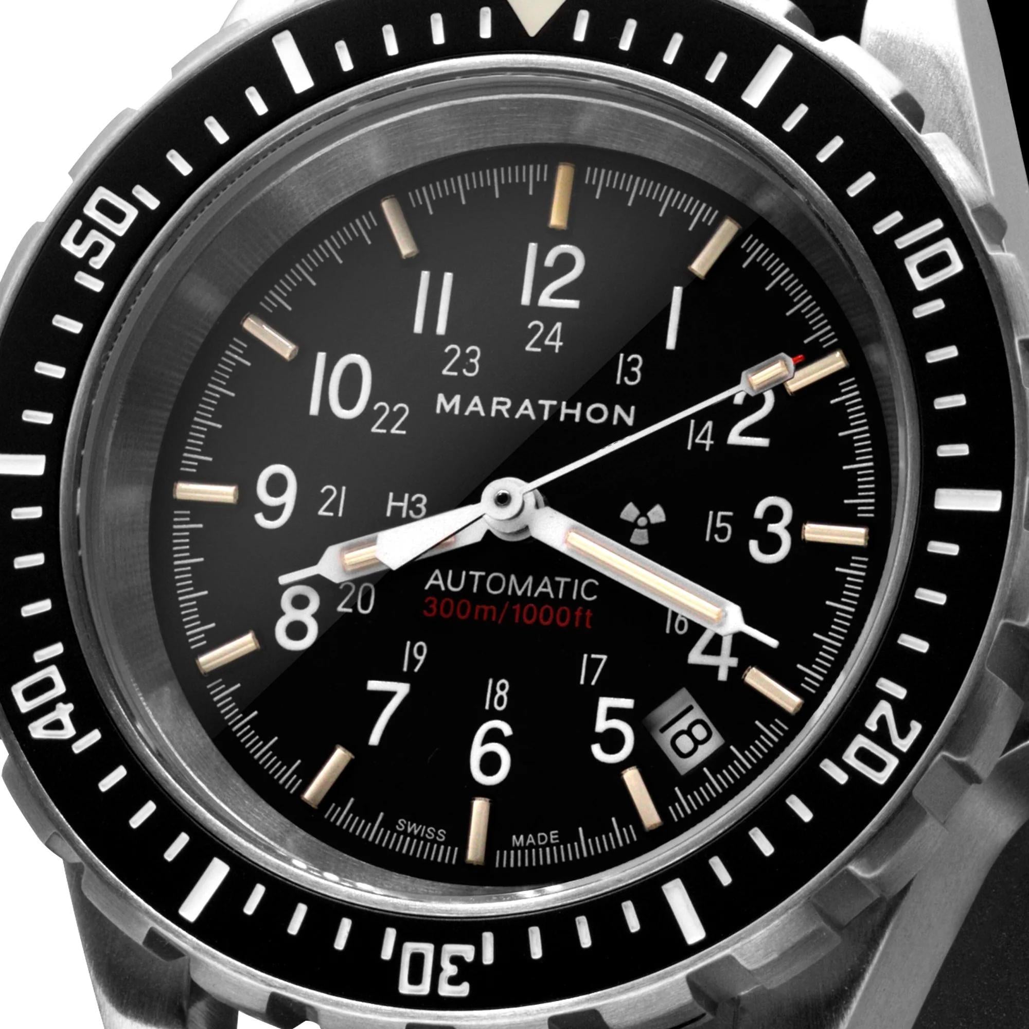 Marathon Große Taucher Automatik Edelstahl Schwarzes Zifferblatt Herren Uhr (GSAR) WW194006SS-0130