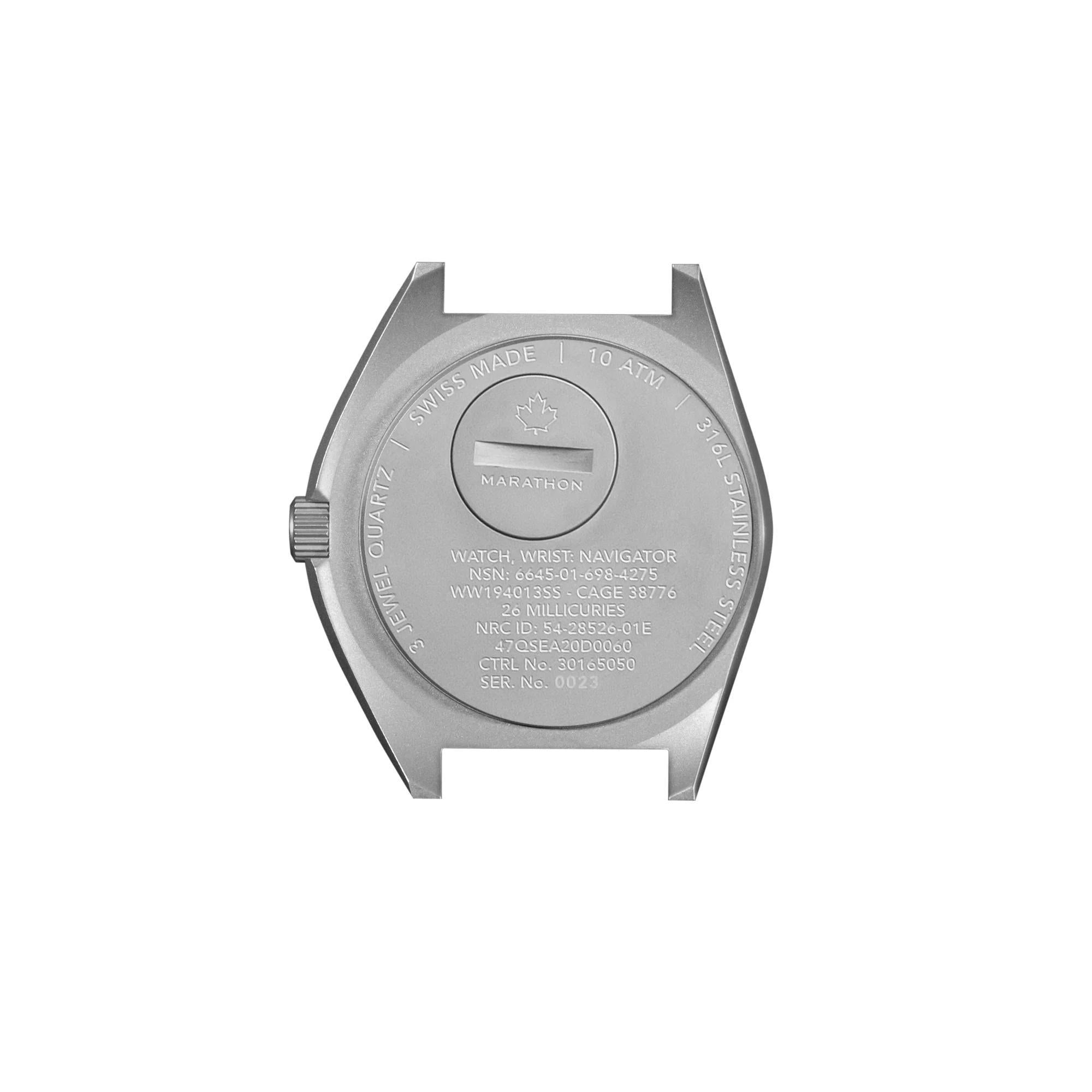 Marathon Steel Navigator (SSNAV-D) Black Dial Men's Watch WW194013SS-0103