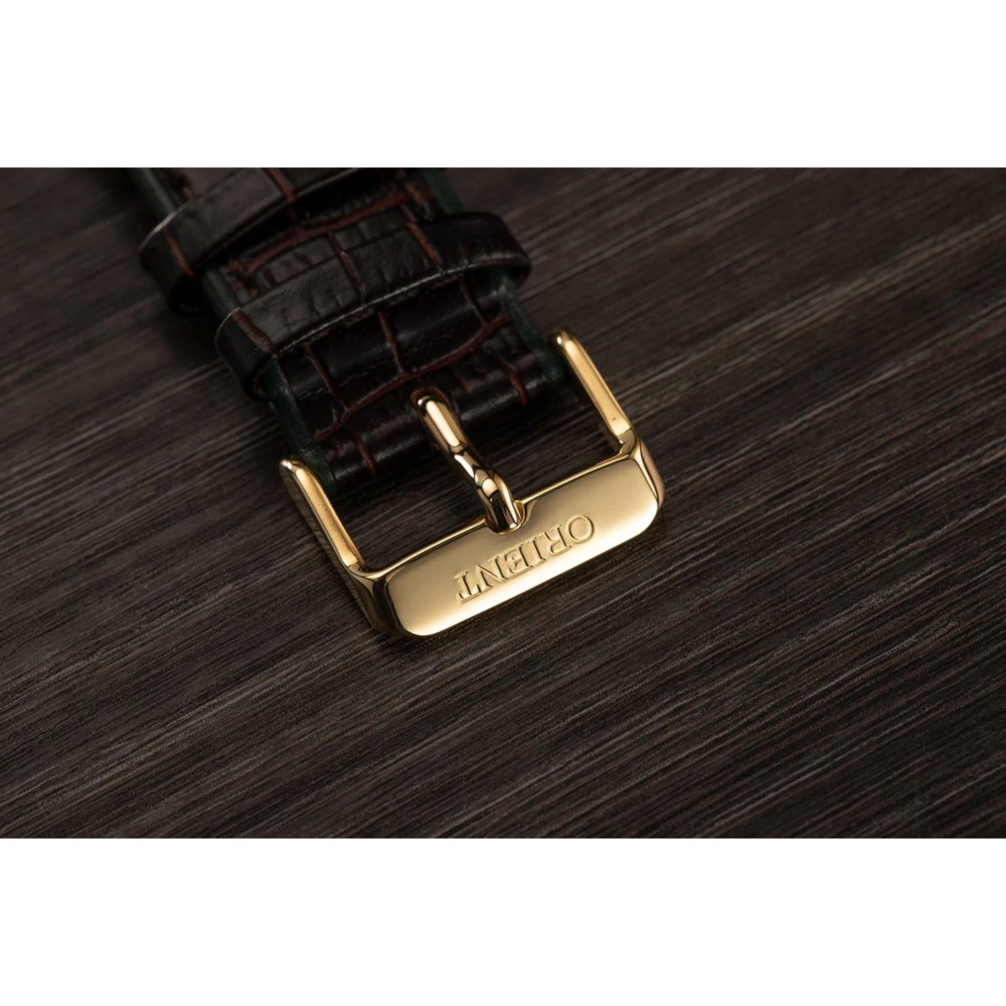 Orient Bambino 42 mm Grünes Zifferblatt Leder Herren Automatik Uhr TAC08002F0