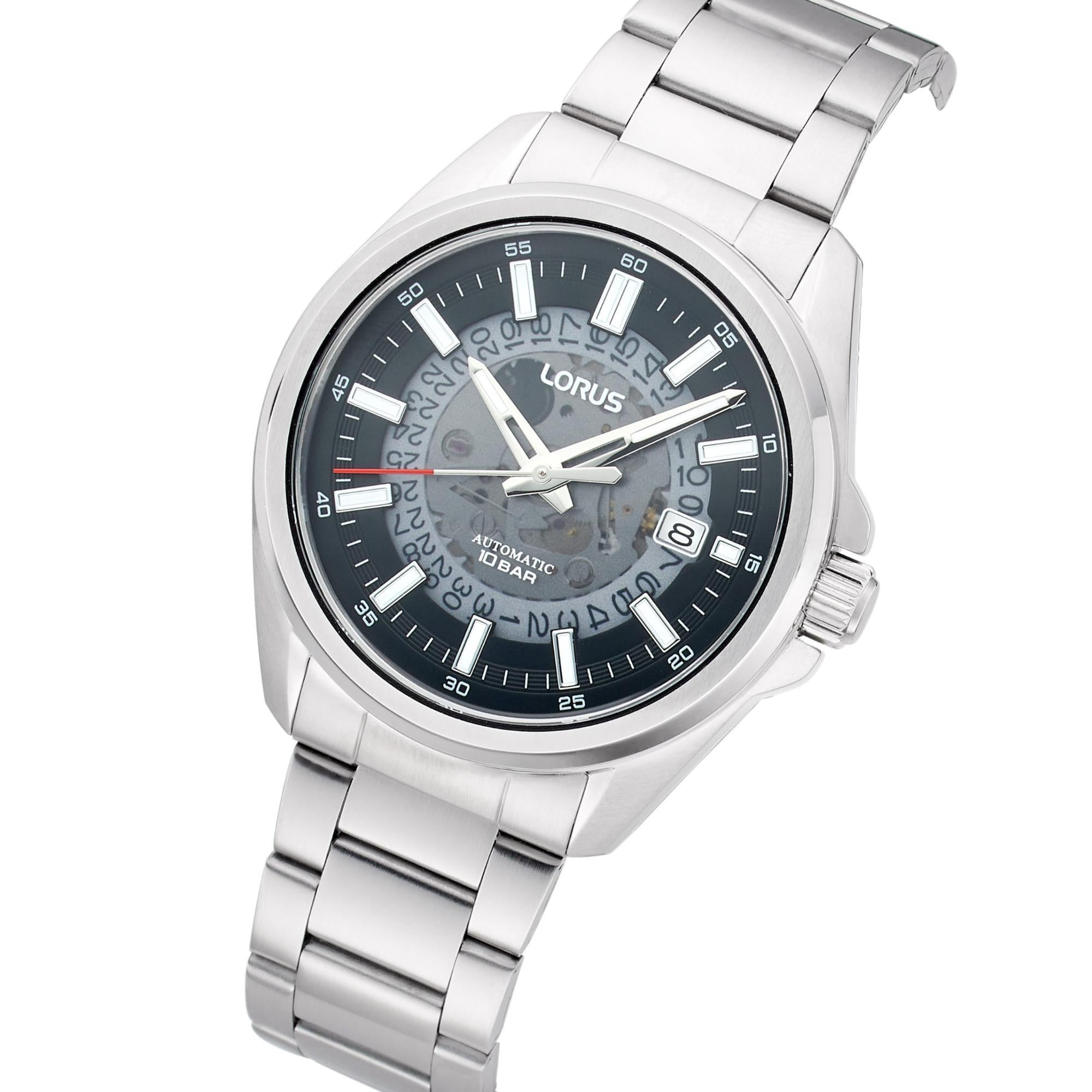 Lorus Automatic Black Stainless Steel Strap Black Dial Men’s Watch RU401AX9