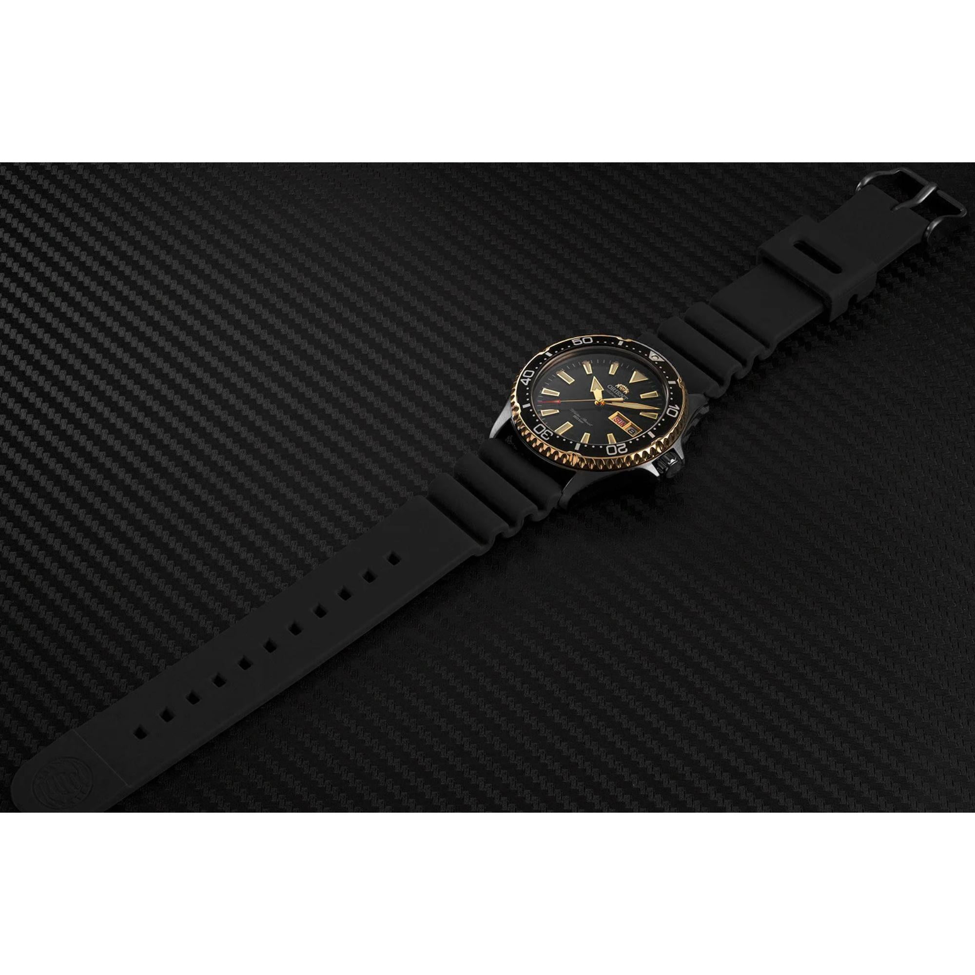 Orient Mako III 42mm Black Dial Silicone Mens Automatic Watch RA-AA0005B19B