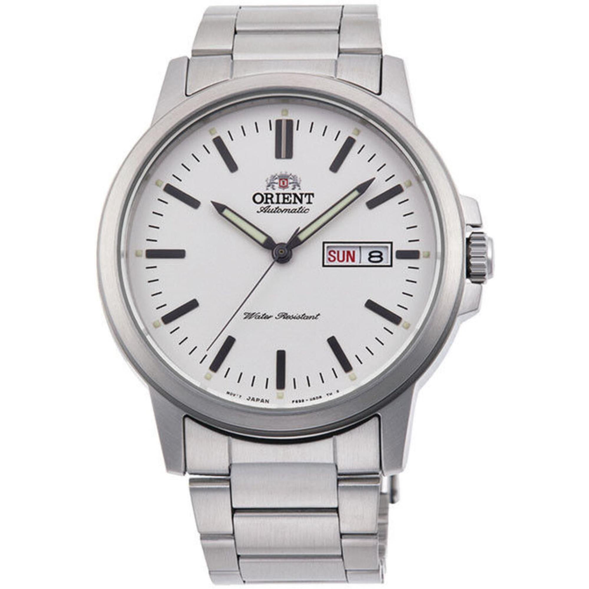Orient Contemporary 42mm White Dial Steel Bracelet automatic watch RA-AA0C03S39B front view
