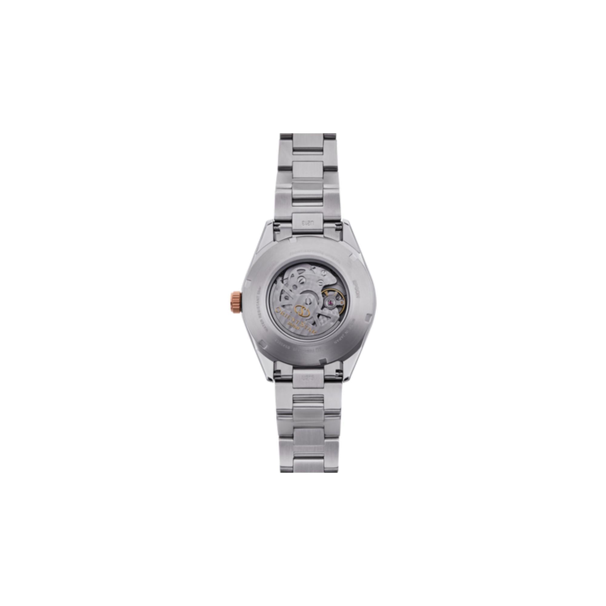 Orient Star Contemporary 42 mm Power Reserve Weißes Zifferblatt Stahl Herren Automatik Uhr RE-AU0401S00B