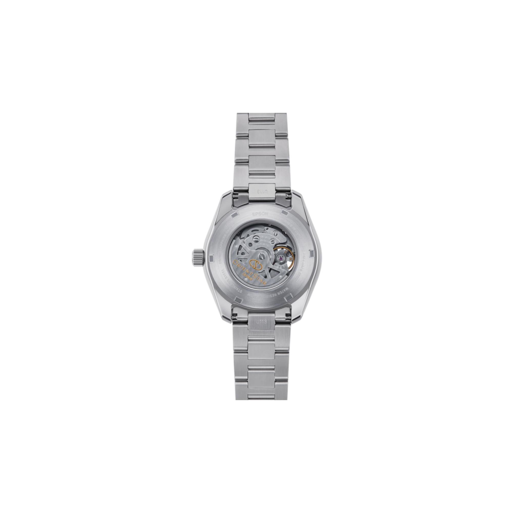 Orient Star Avant-Garde 42 mm Skeleton Silbernes Zifferblatt Stahl Herren Automatik Uhr RE-AV0A02S00B