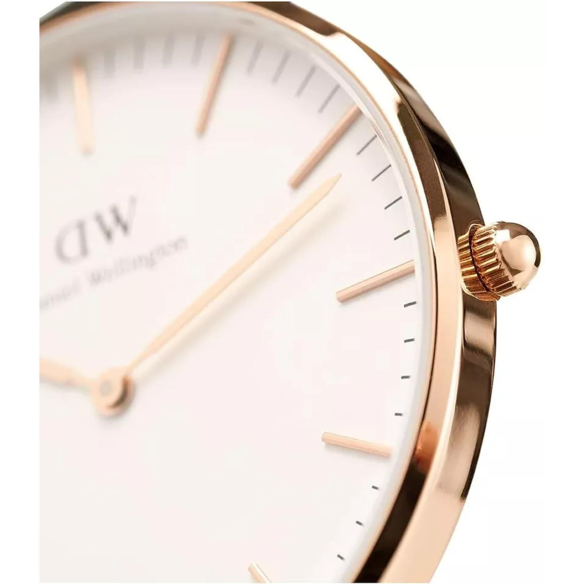 Daniel Wellington Classic 36mm White Dial Fabric Mens Quartz Watch DW00100030