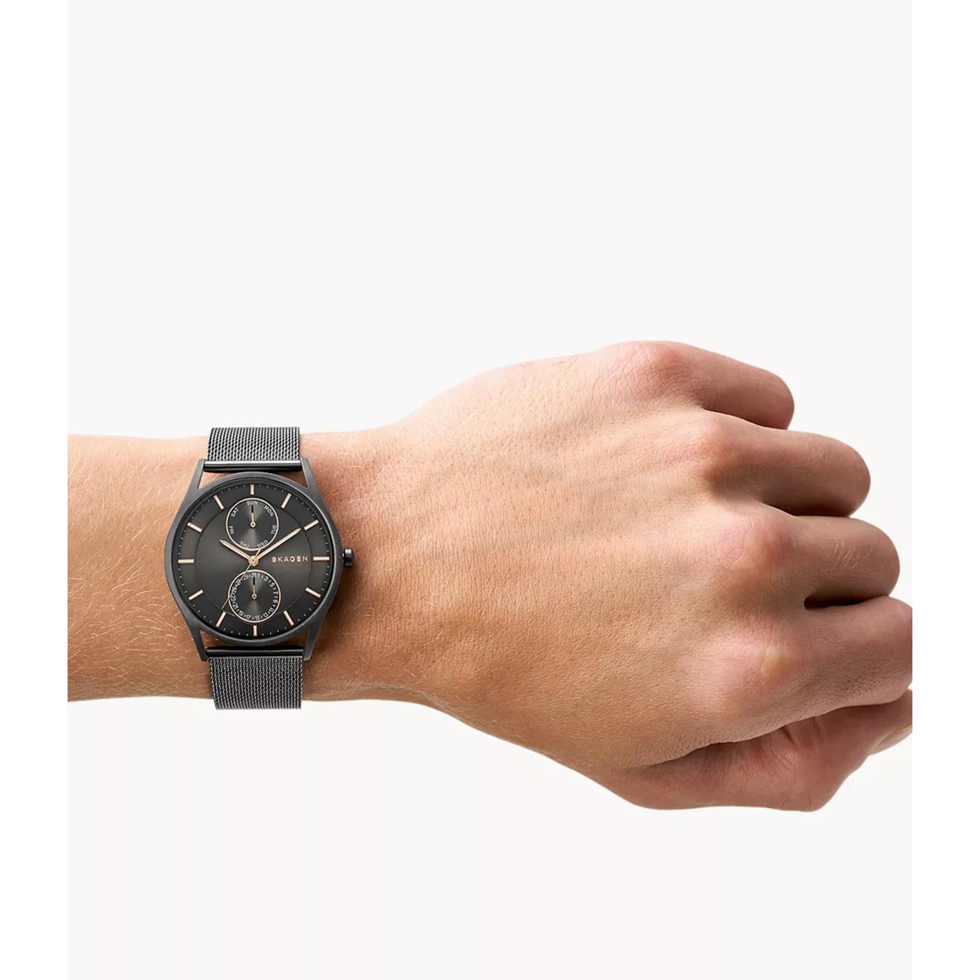 Skagen Holst Multifunktion Anthrazit Zifferblatt Herrenarmbanduhr SKW6180