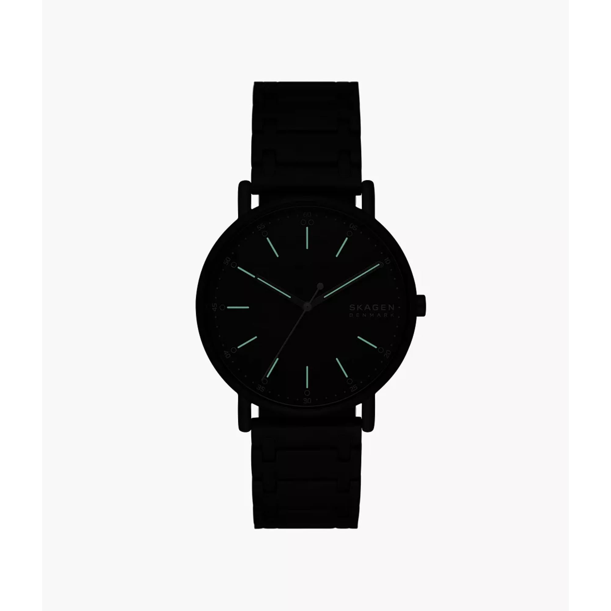 Skagen Signatur 40mm Schwarzes Zifferblatt Stahl Herrenquarzuhr SKW6914