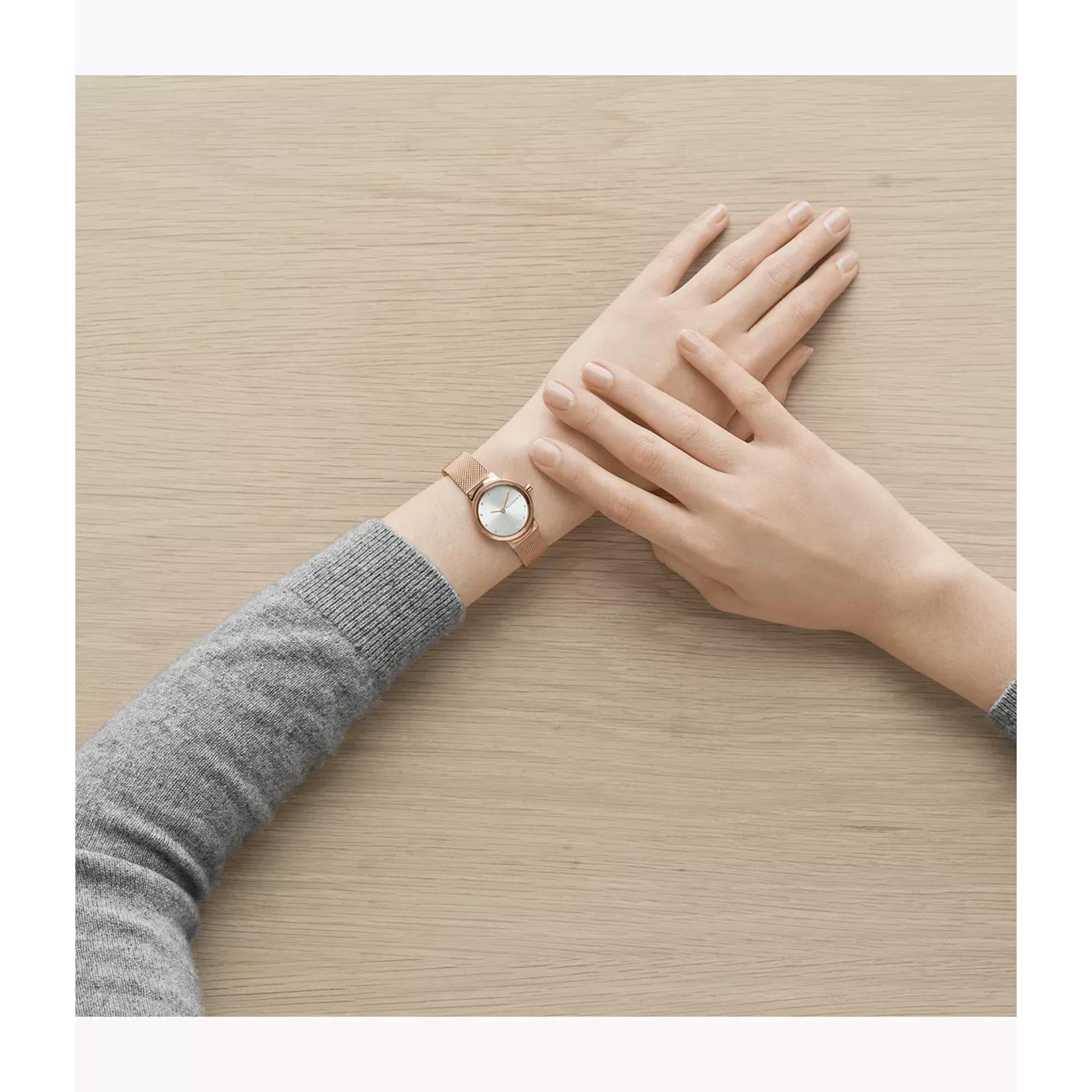 Skagen Freja Lille 26mm White Silver Dial Steel Quartz Watch SKW2665