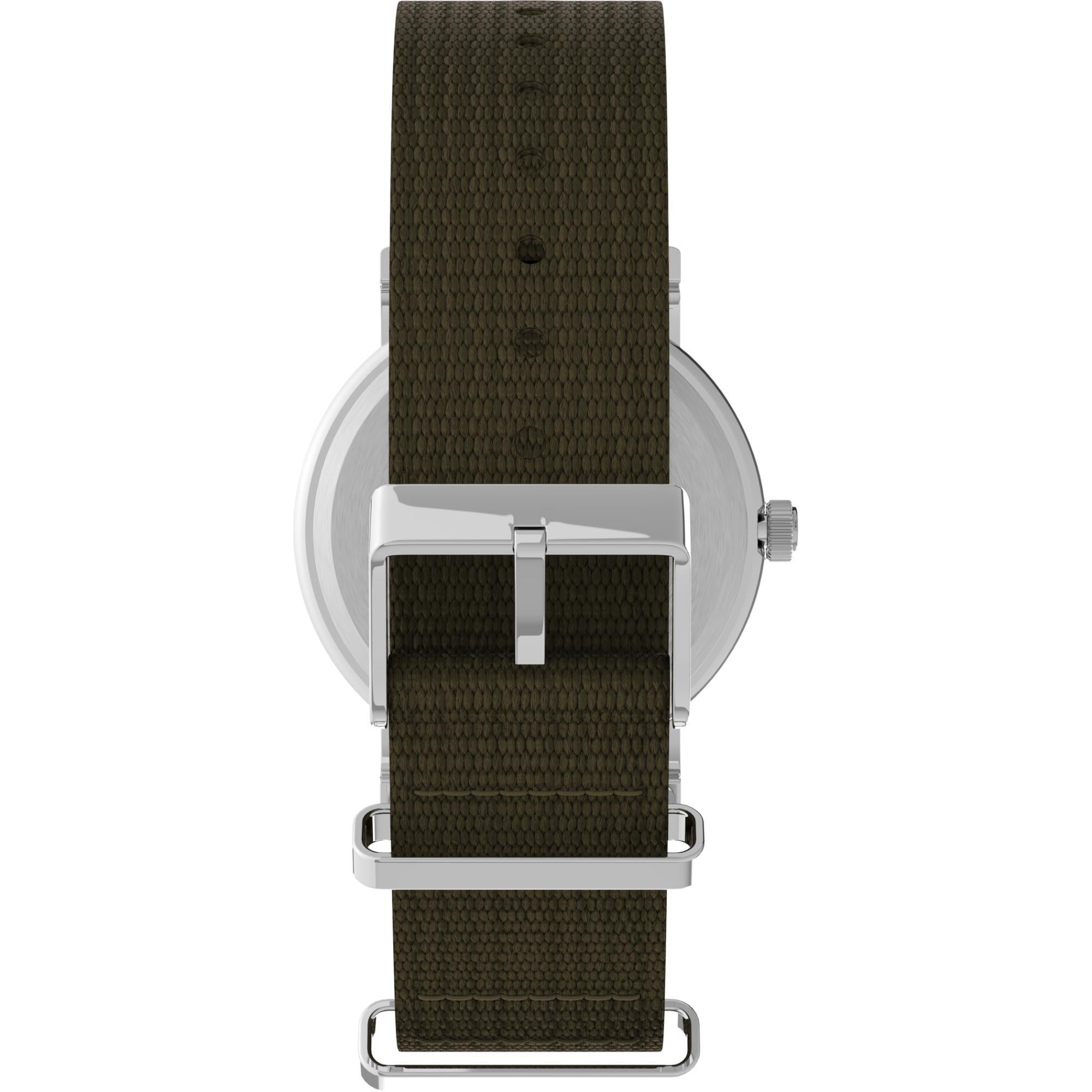 Timex Weekender 38mm Creme Zifferblatt Stoff Herren Quarz Uhr T2N651