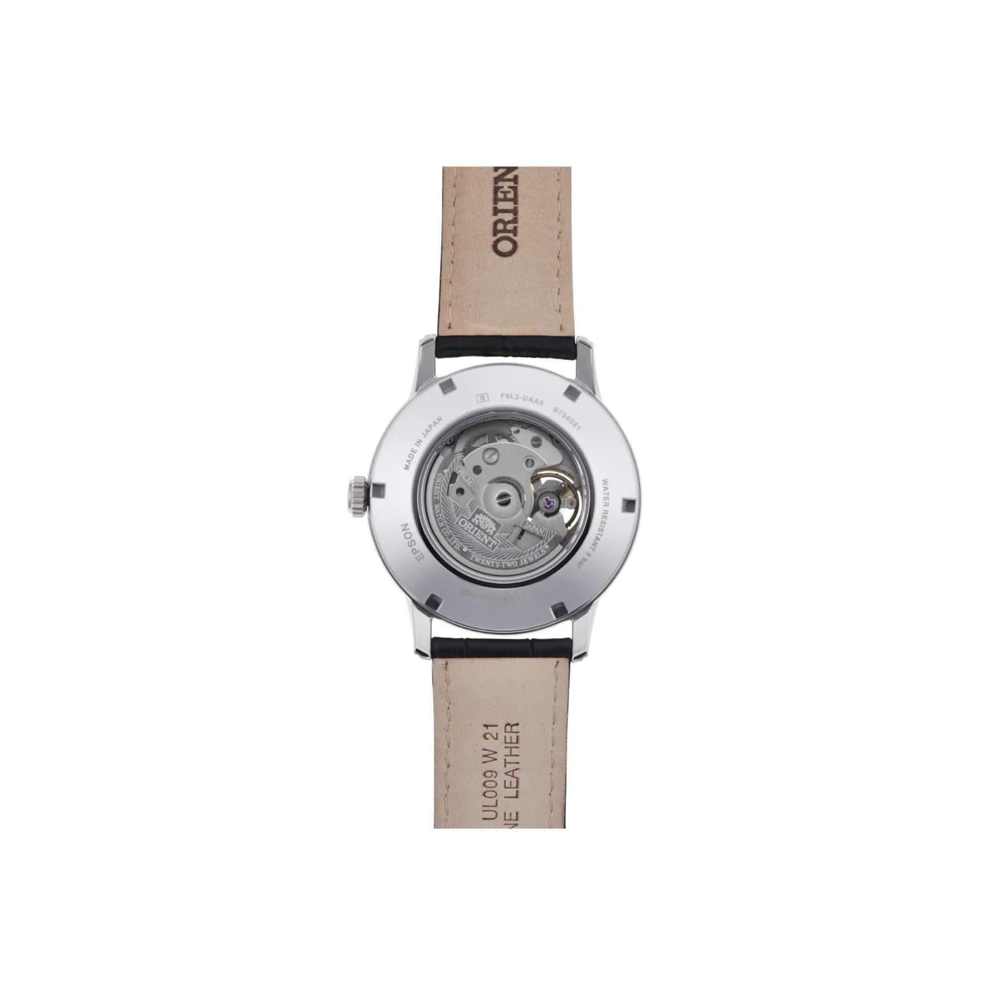 Orient Sun and Moon 42.5mm White Dial Leather Mens Automatic Watch RA-AS0011S30B