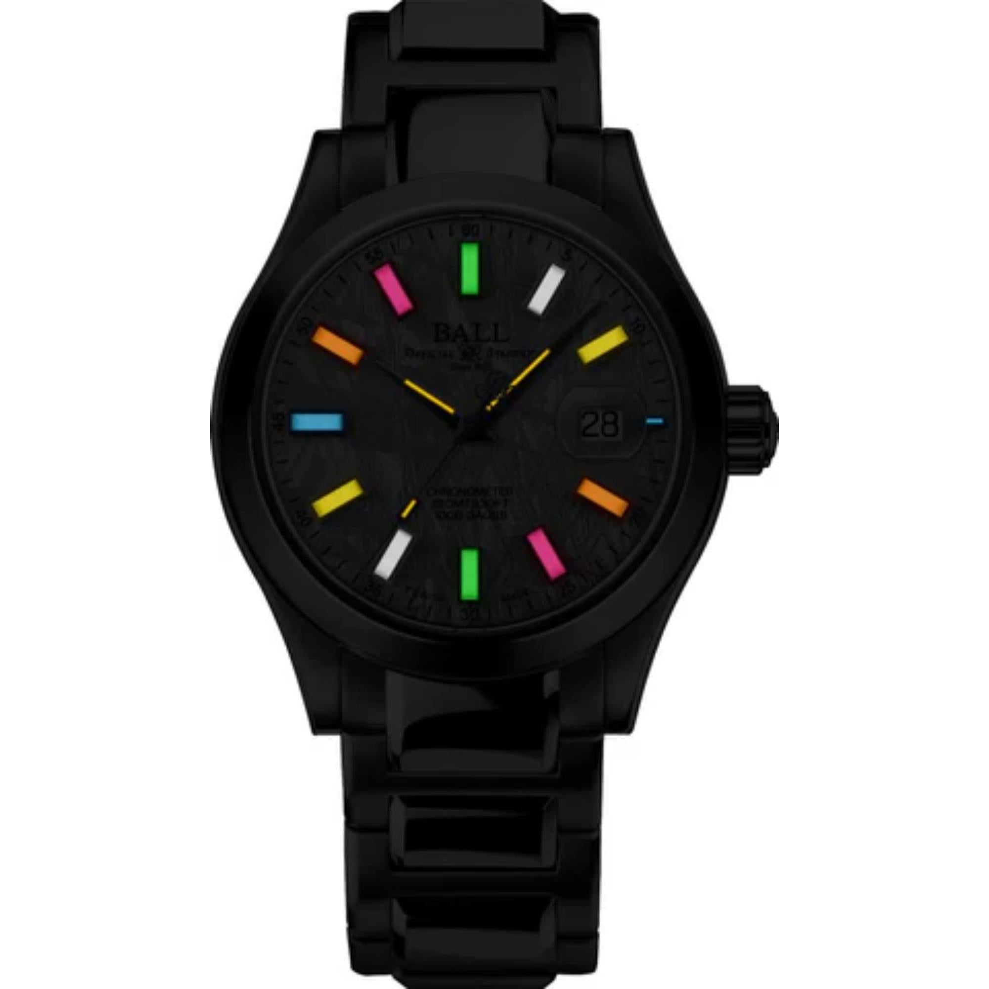 BALL Engineer III Marvelight 40mm Meteoriten Regenbogen Zifferblatt Stahl Herren Automatik Uhr NM9026C-S46C-MSLR